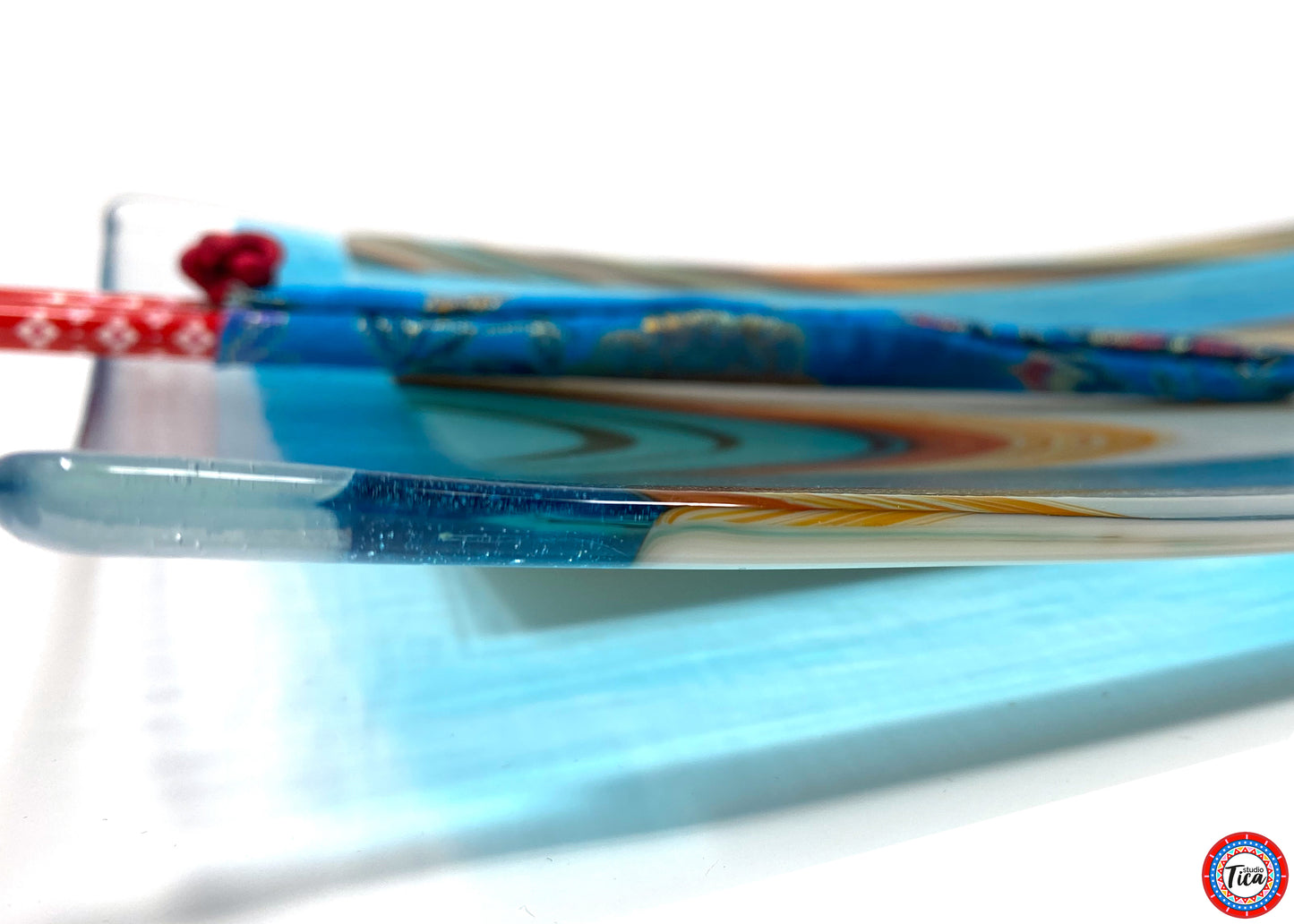 studioTica® Glass Centerpiece - 15" - Southwest Sky Blue