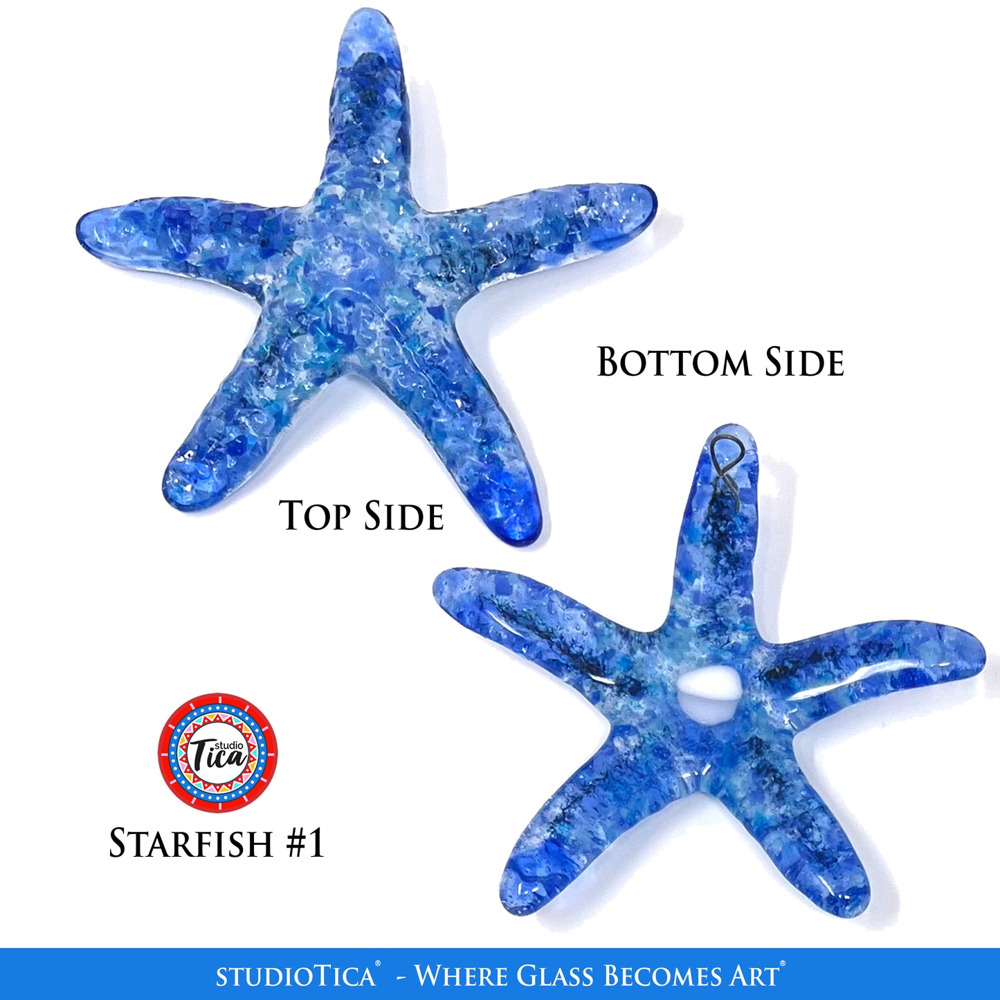 studioTica® Glass Starfish - Starfish Blues