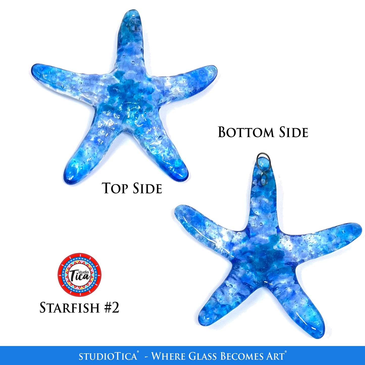 studioTica® Glass Starfish - Starfish Blues