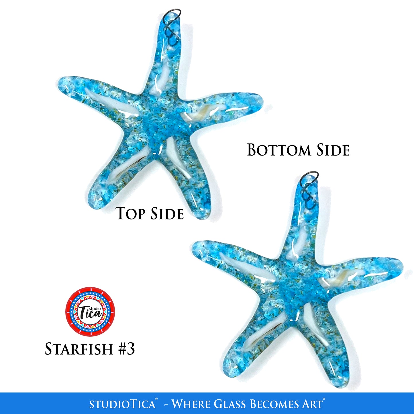 studioTica® Glass Starfish - Starfish Blues