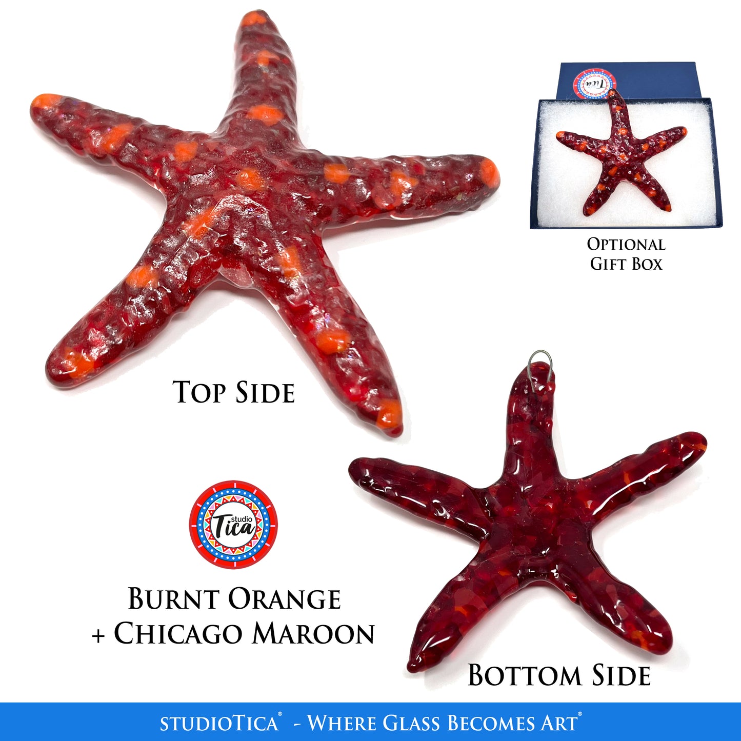 studioTica Handmade Glass Starfish - Cosmic Collection