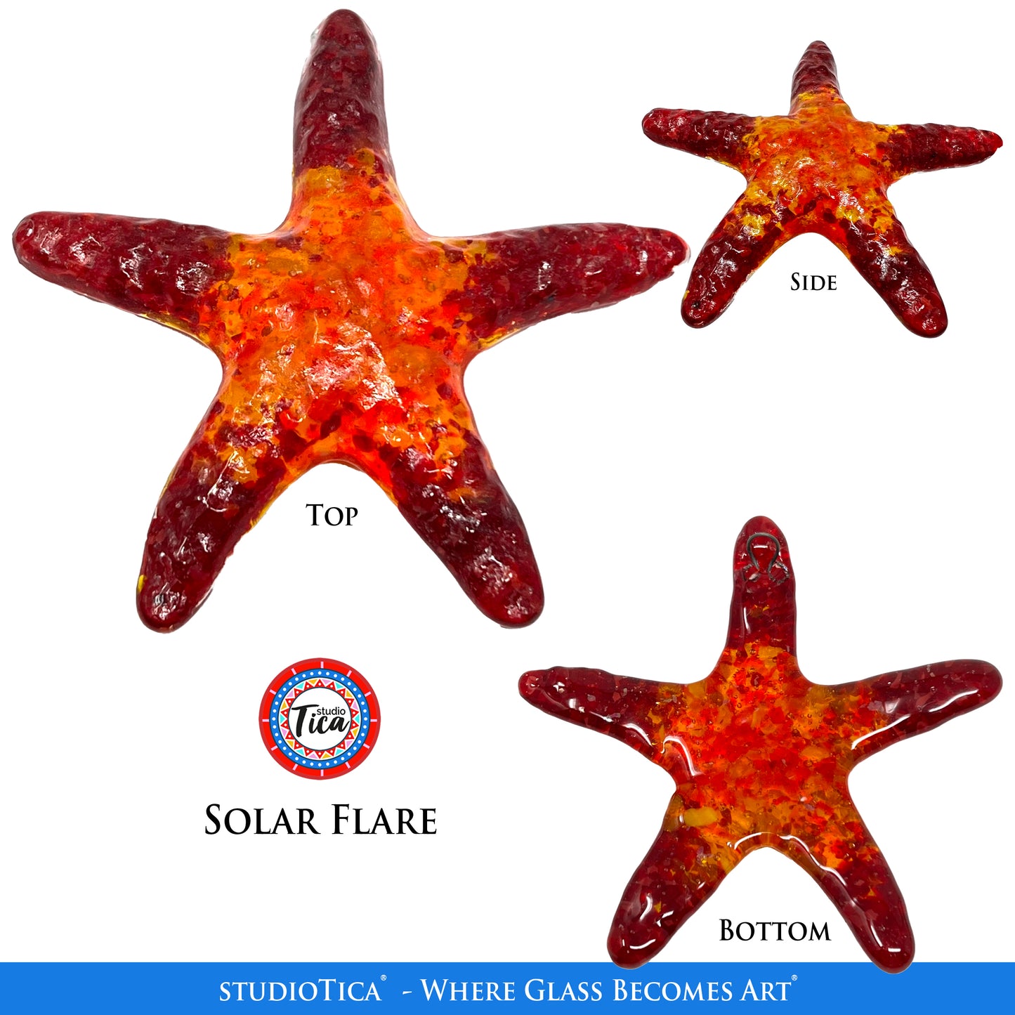 studioTica Handmade Glass Starfish - Cosmic Collection