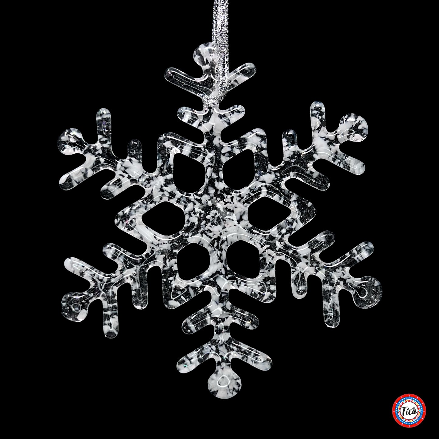 Handmade Glass Snowflake - The Blizzard - by studioTica