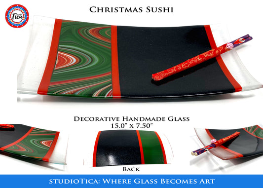 studioTica® Glass Centerpiece - 15" - Christmas Aventurine