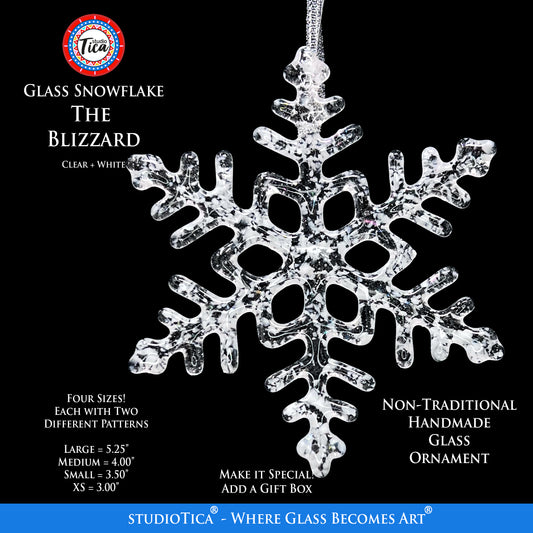 Handmade Glass Snowflake - The Blizzard - by studioTica
