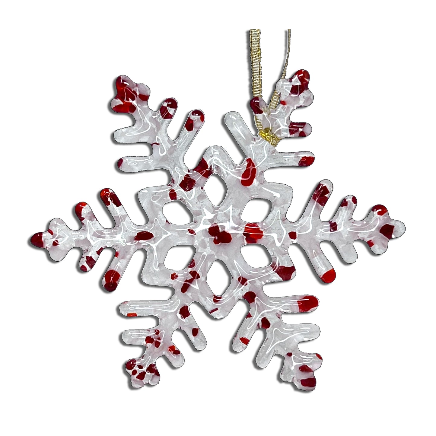 studioTica® Glass Snowflake - Wanda's Candy Cane