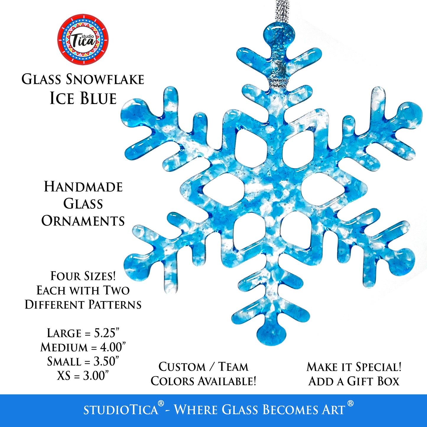 studioTica® Glass Snowflake - Ice Blue