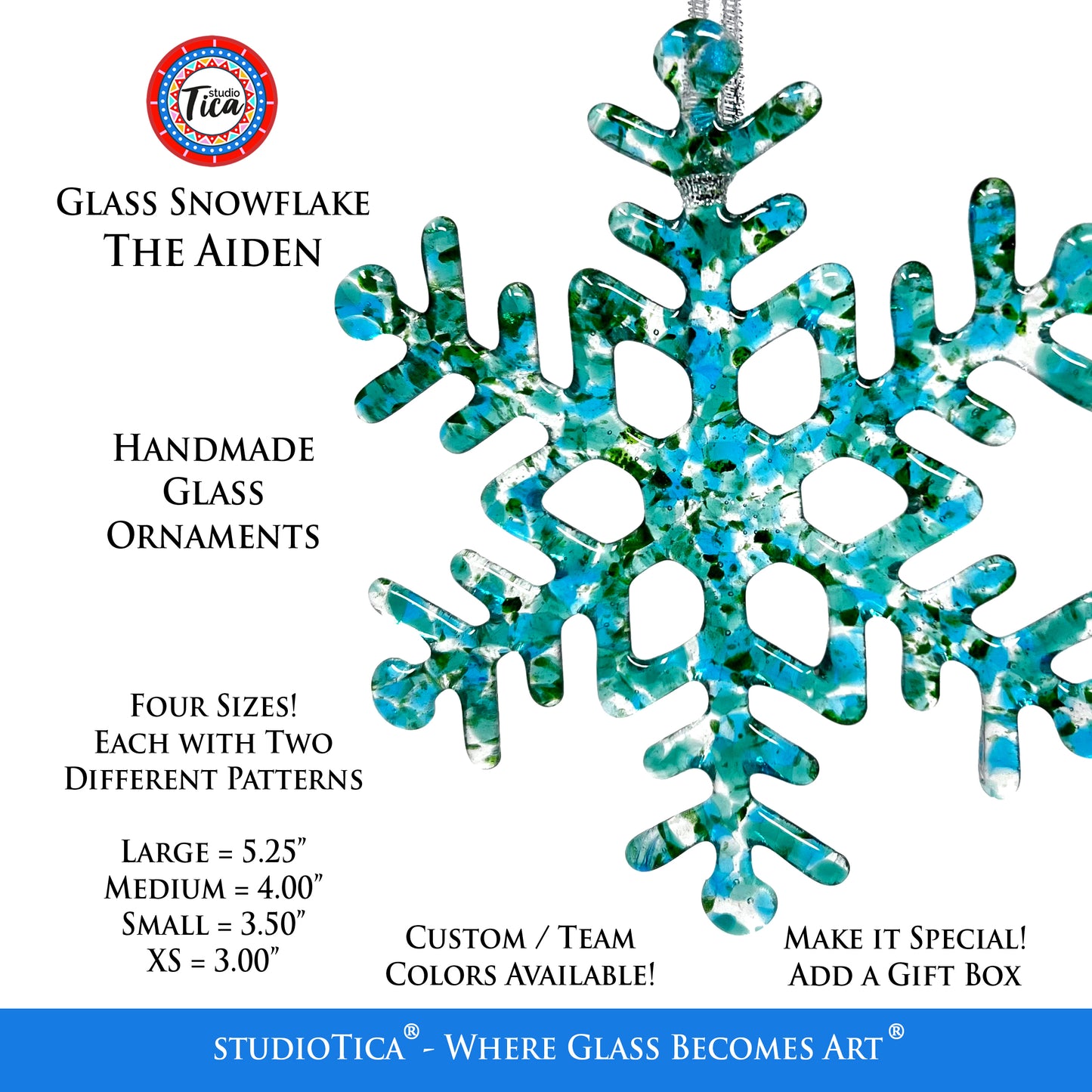 studioTica® Glass Snowflake - Aiden