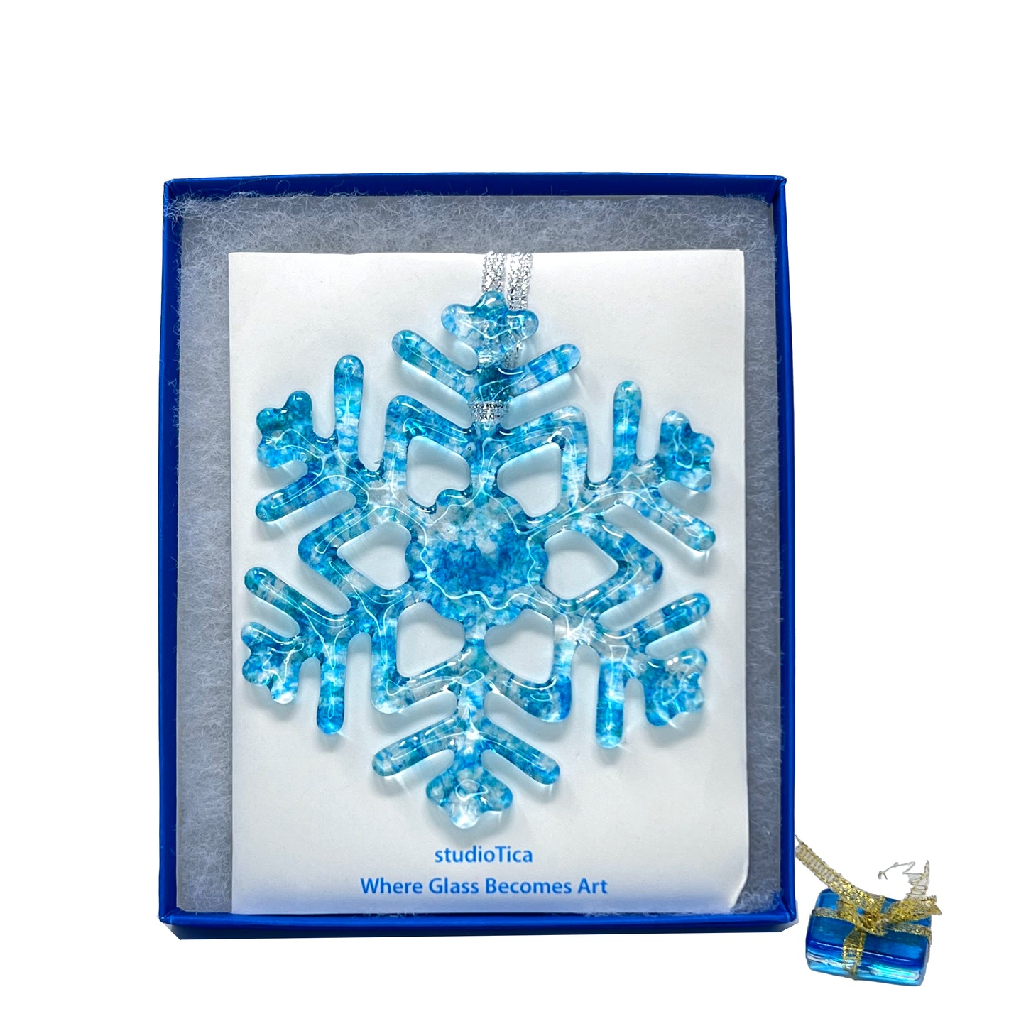studioTica® Glass Snowflake - Caribbean Blue