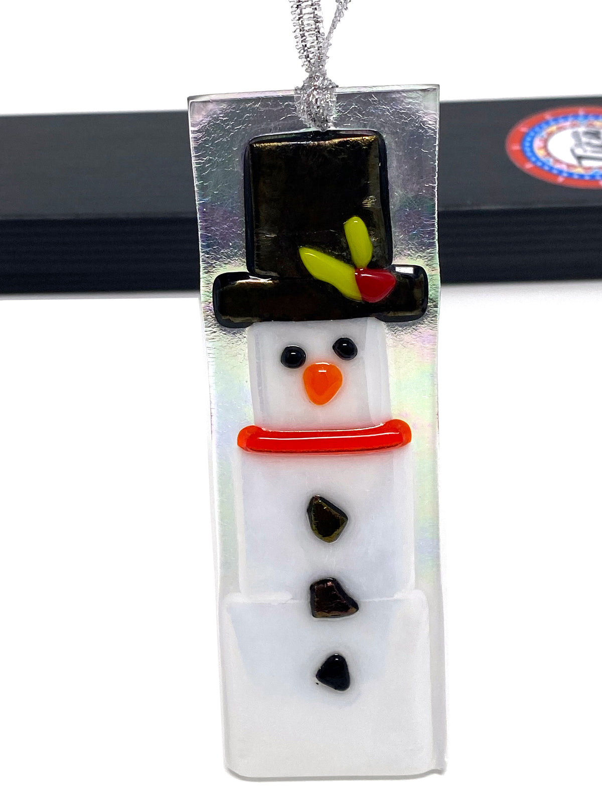 Handmade Glass Ornament - Frosty the Snowman