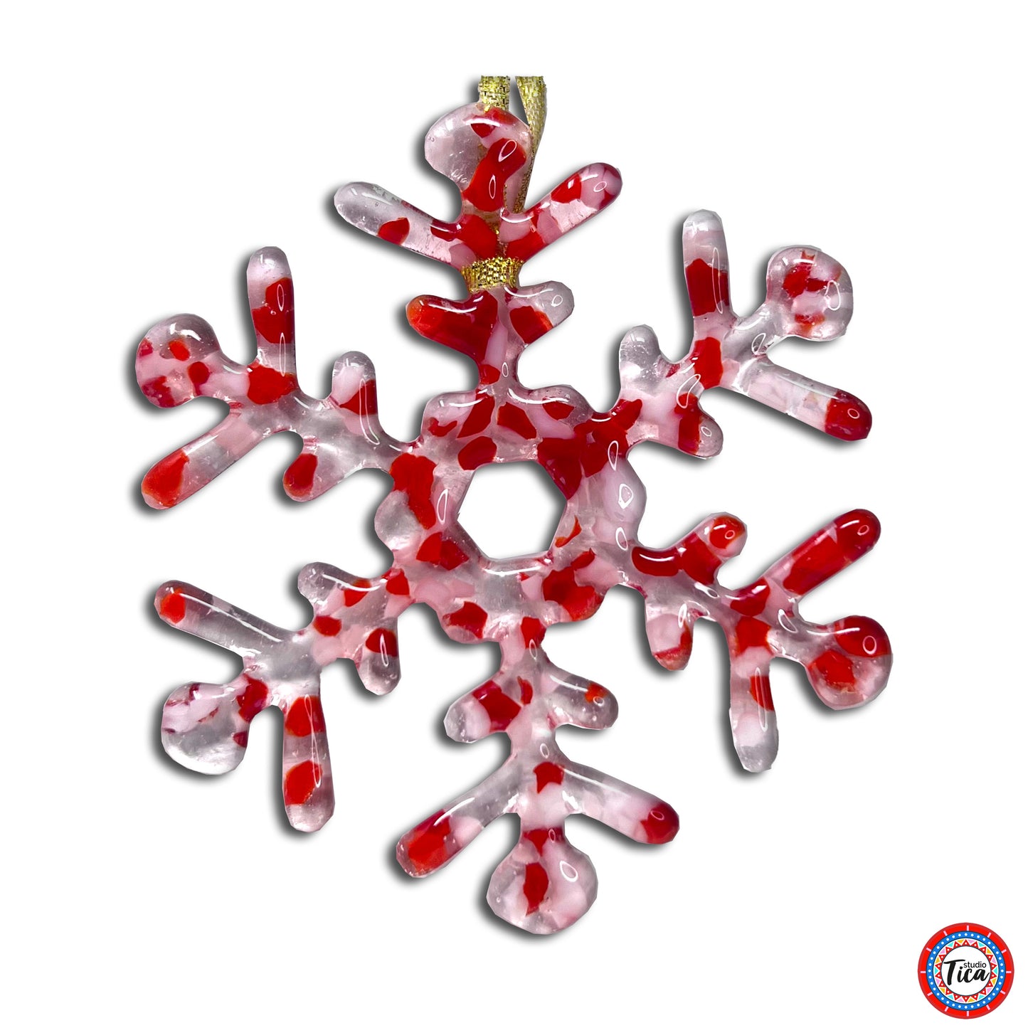 studioTica® Glass Snowflake - Peppermint Crunch