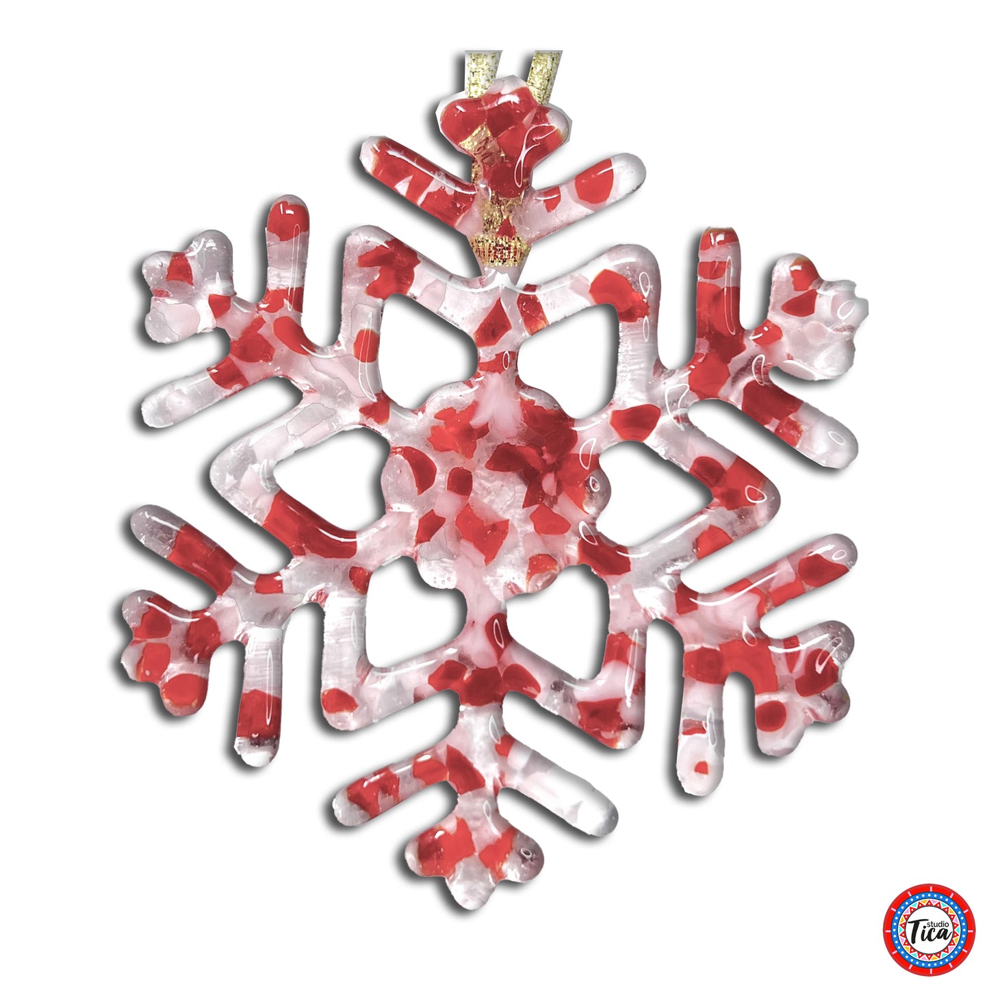 studioTica® Glass Snowflake - Peppermint Crunch