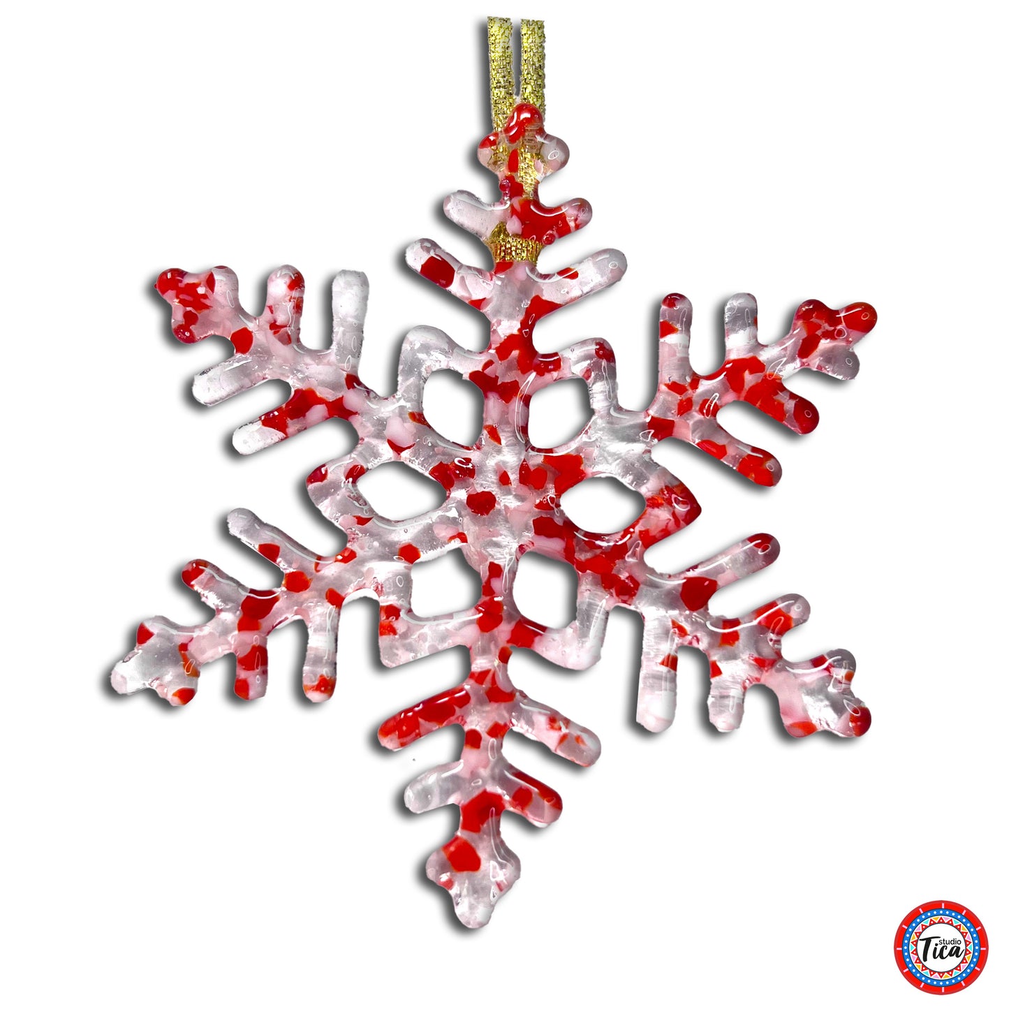 studioTica® Glass Snowflake - Peppermint Crunch