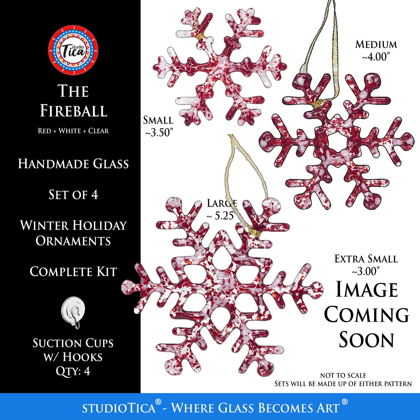 studioTica® Glass Snowflake - Fireball