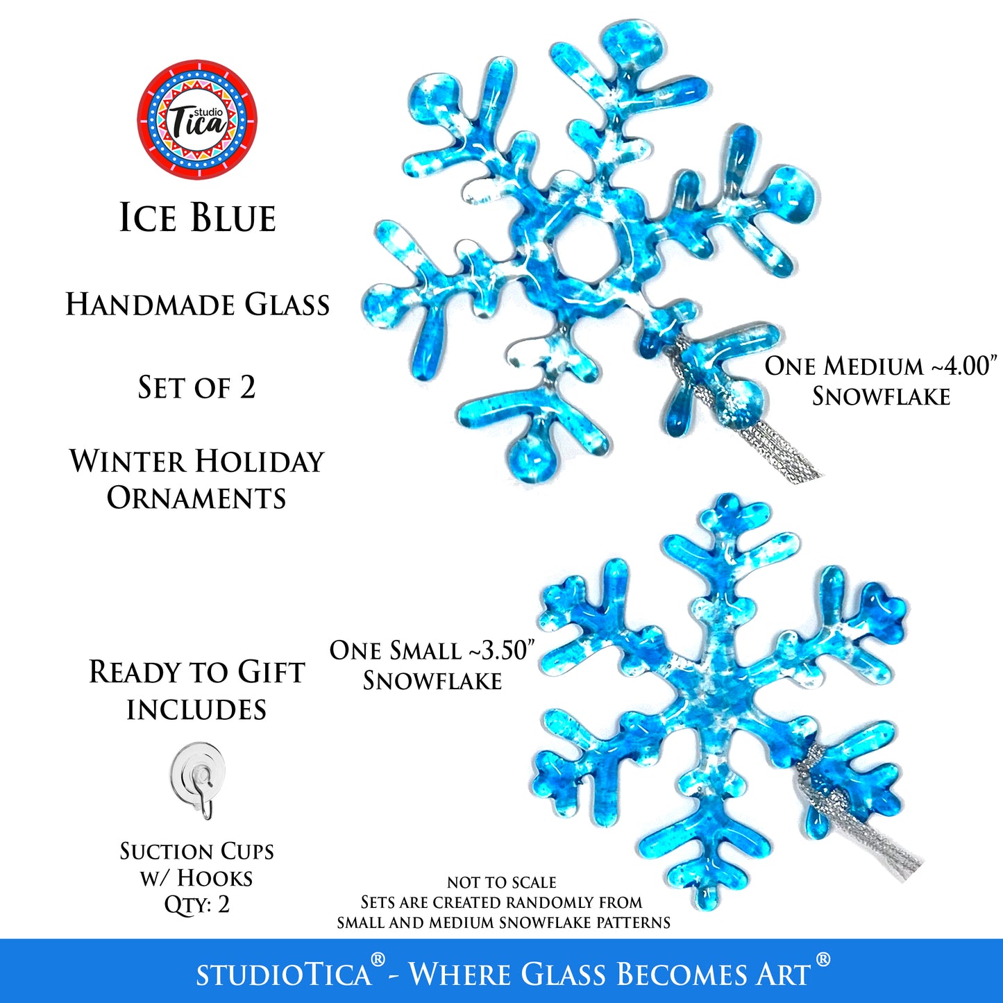 studioTica® Glass Snowflake - Ice Blue