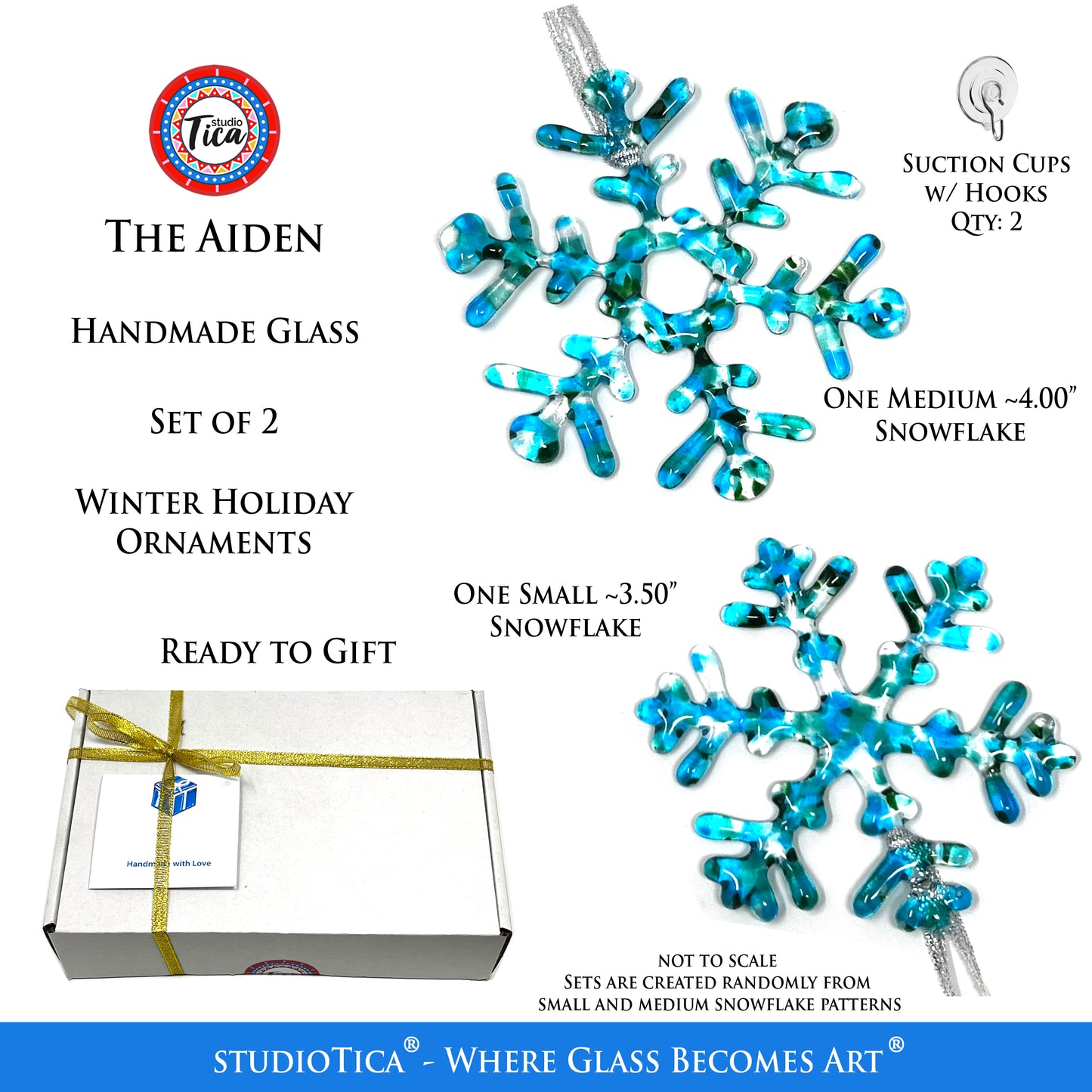 studioTica® Glass Snowflake - Aiden