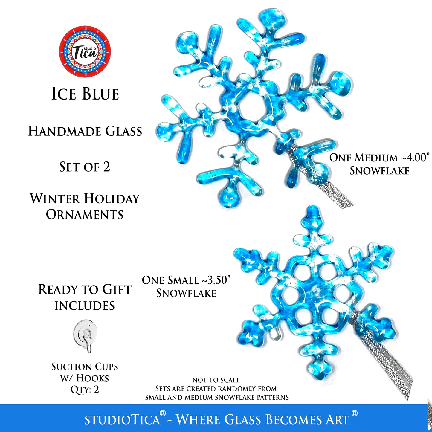 studioTica® Glass Snowflake - Ice Blue