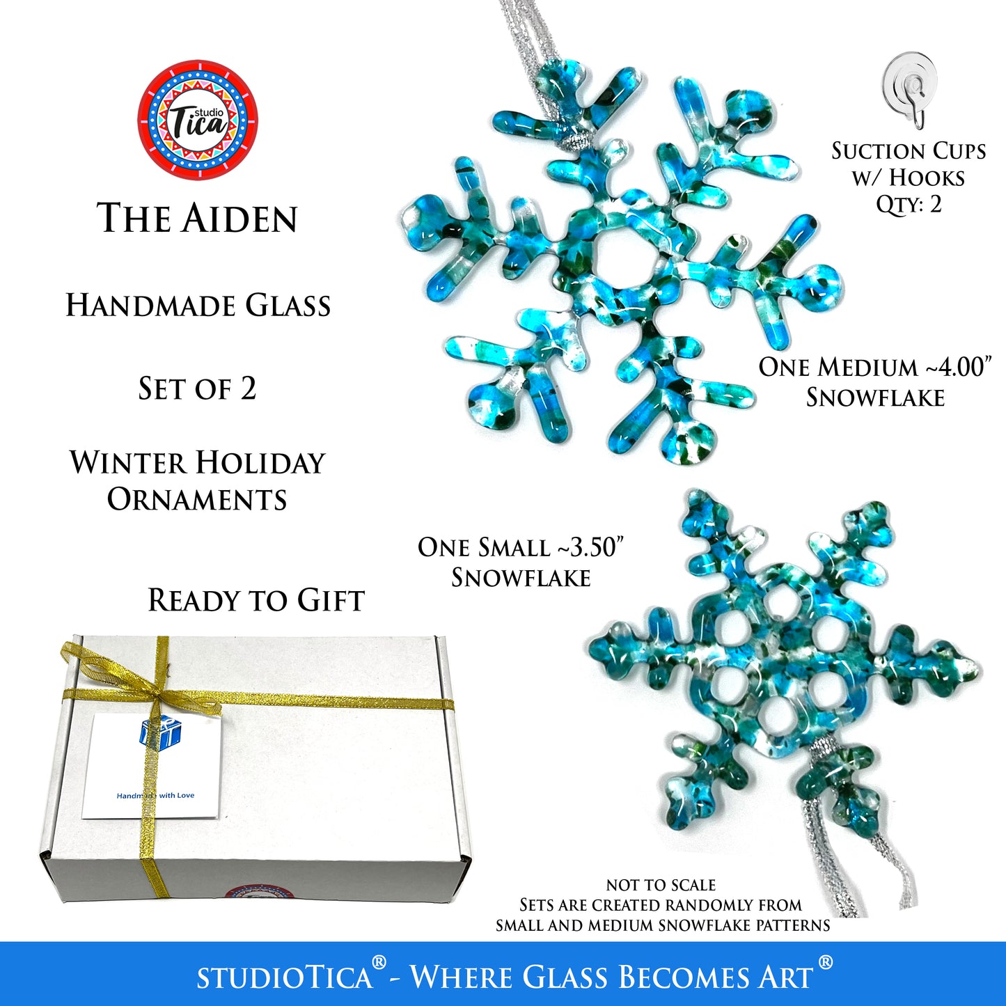 studioTica® Glass Snowflake - Aiden