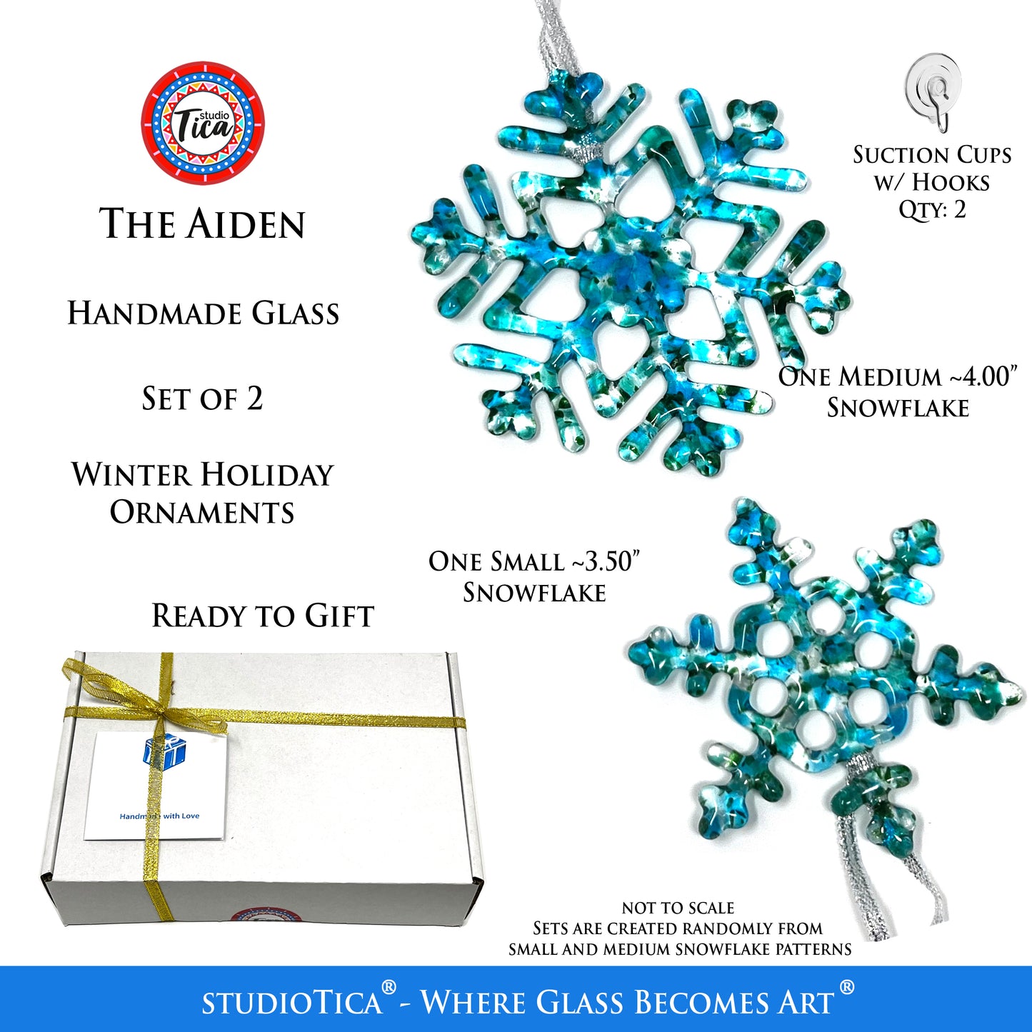 studioTica® Glass Snowflake - Aiden