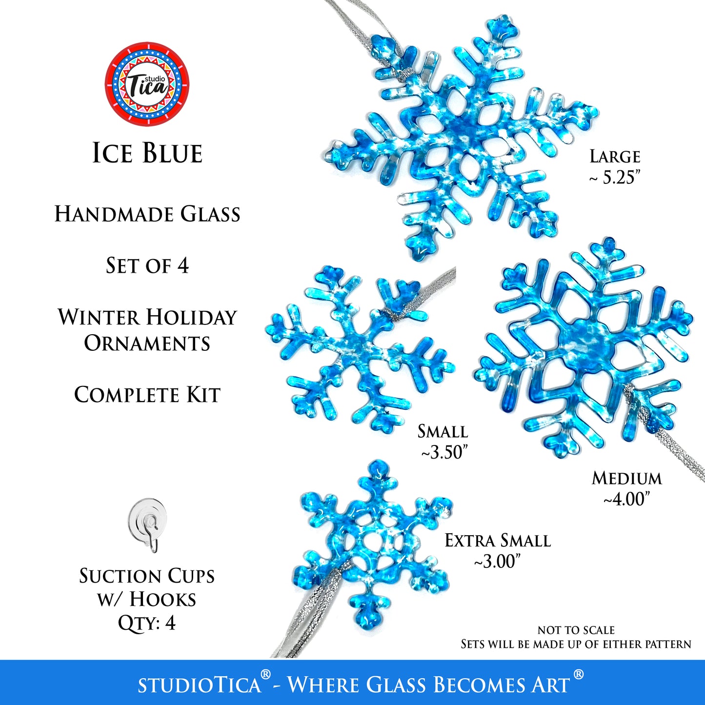 studioTica® Glass Snowflake - Ice Blue