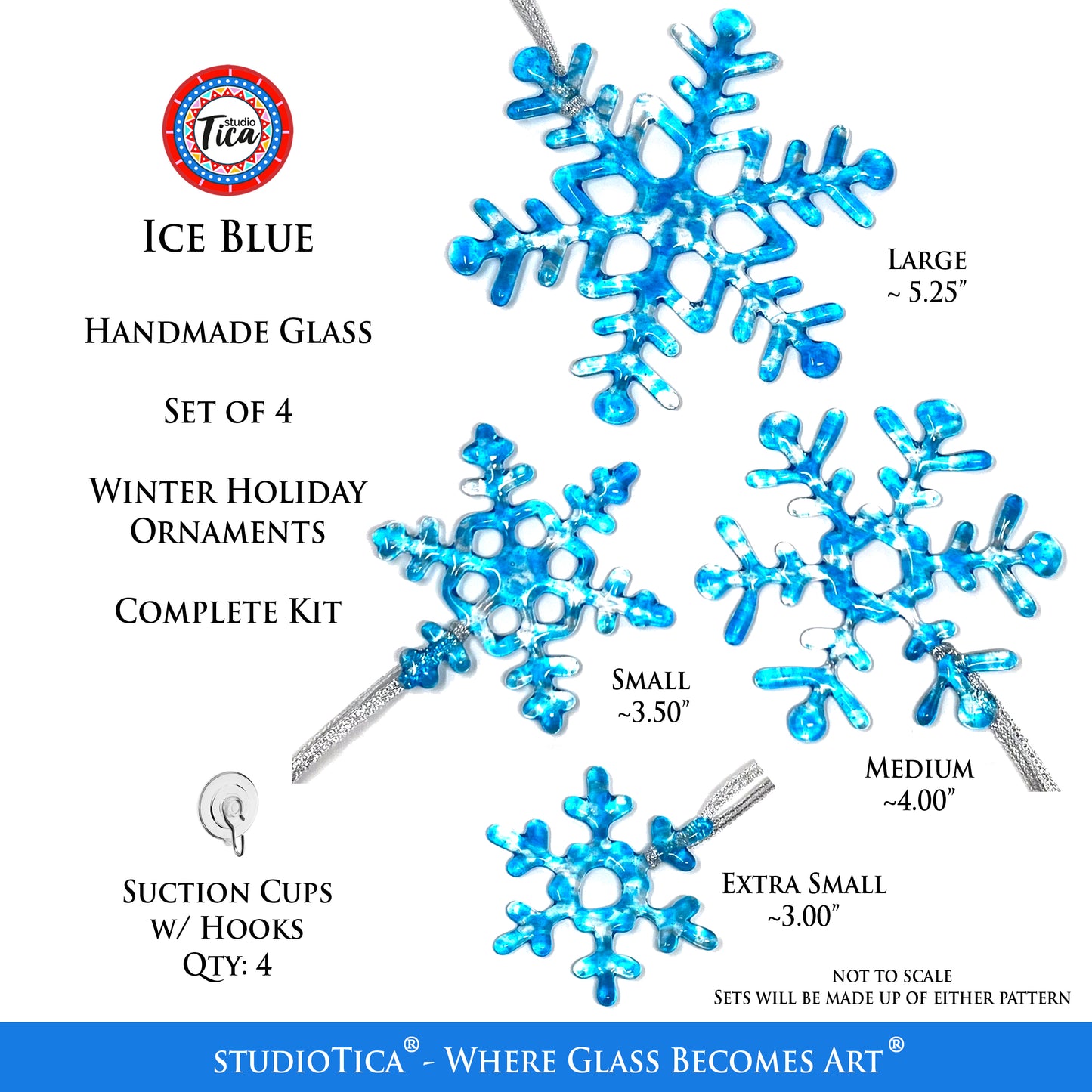 studioTica® Glass Snowflake - Ice Blue