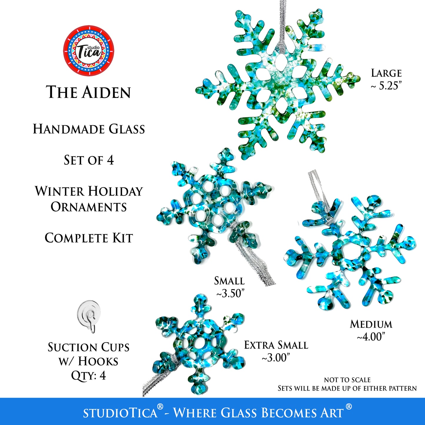 studioTica® Glass Snowflake - Aiden