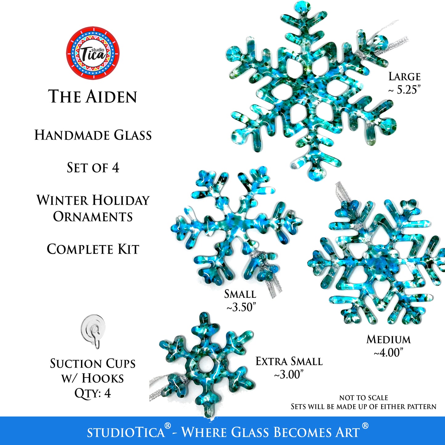 studioTica® Glass Snowflake - Aiden