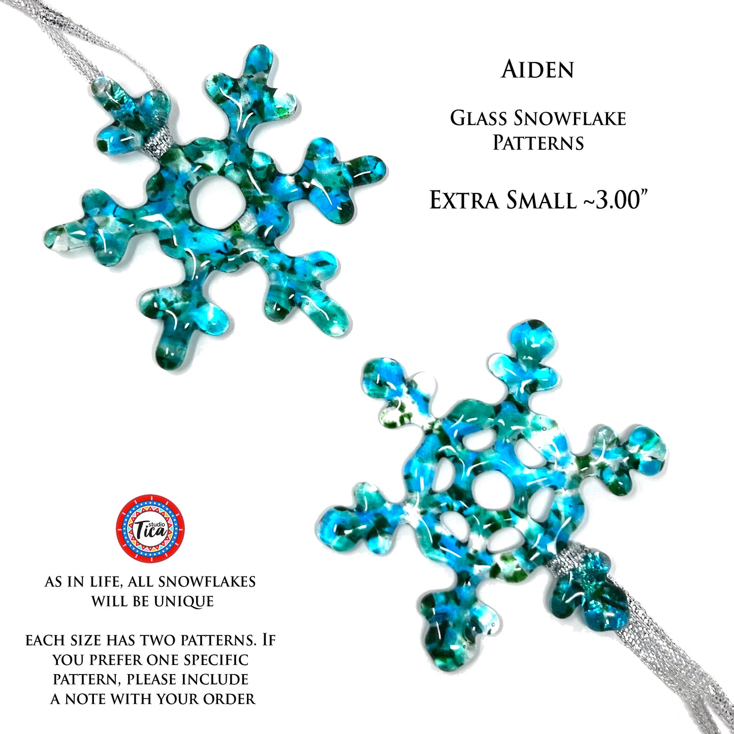 studioTica® Glass Snowflake - Aiden