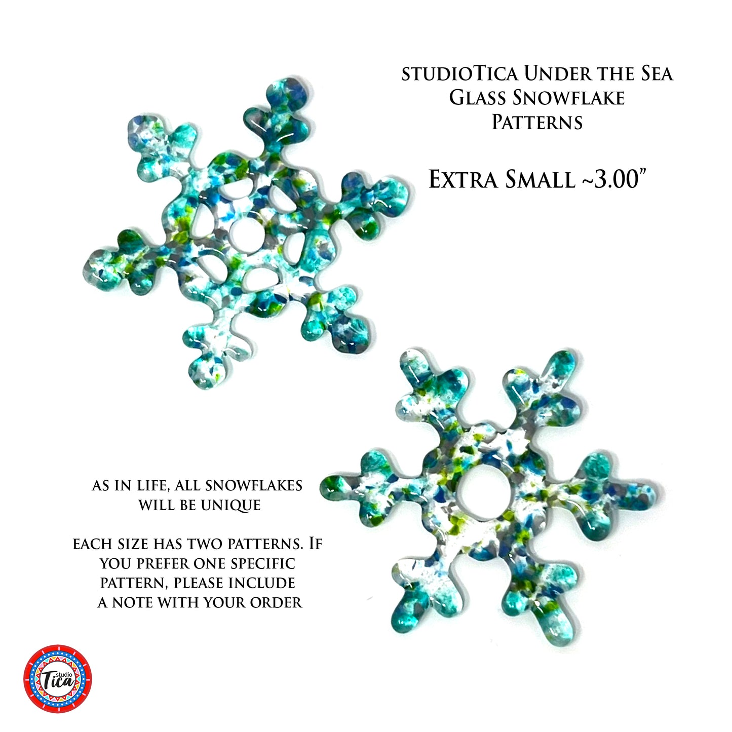 Handmade Glass Snowflake - Under the Sea - by studioTica