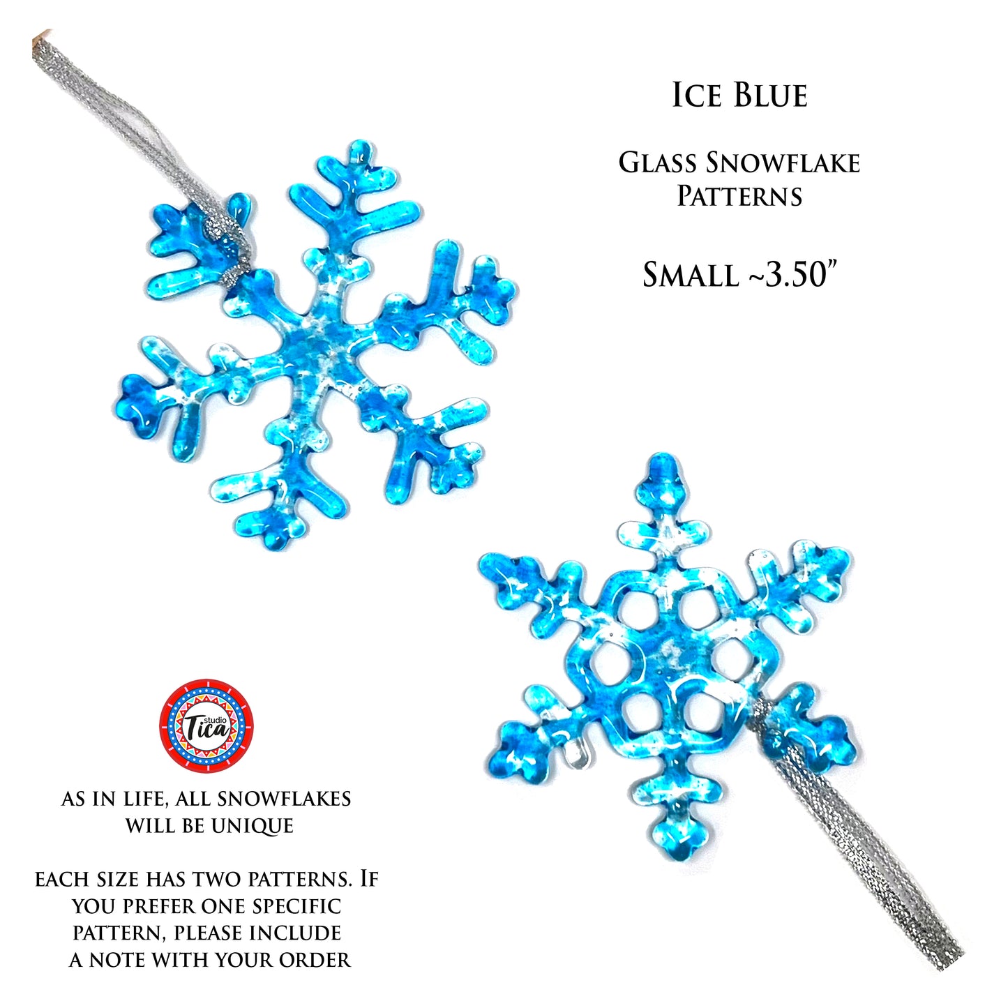 studioTica® Glass Snowflake - Ice Blue