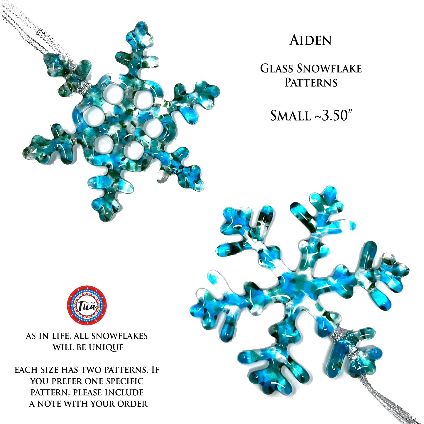 studioTica® Glass Snowflake - Aiden