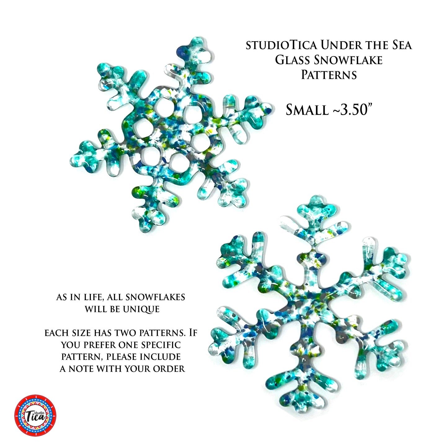 Handmade Glass Snowflake - Under the Sea - by studioTica