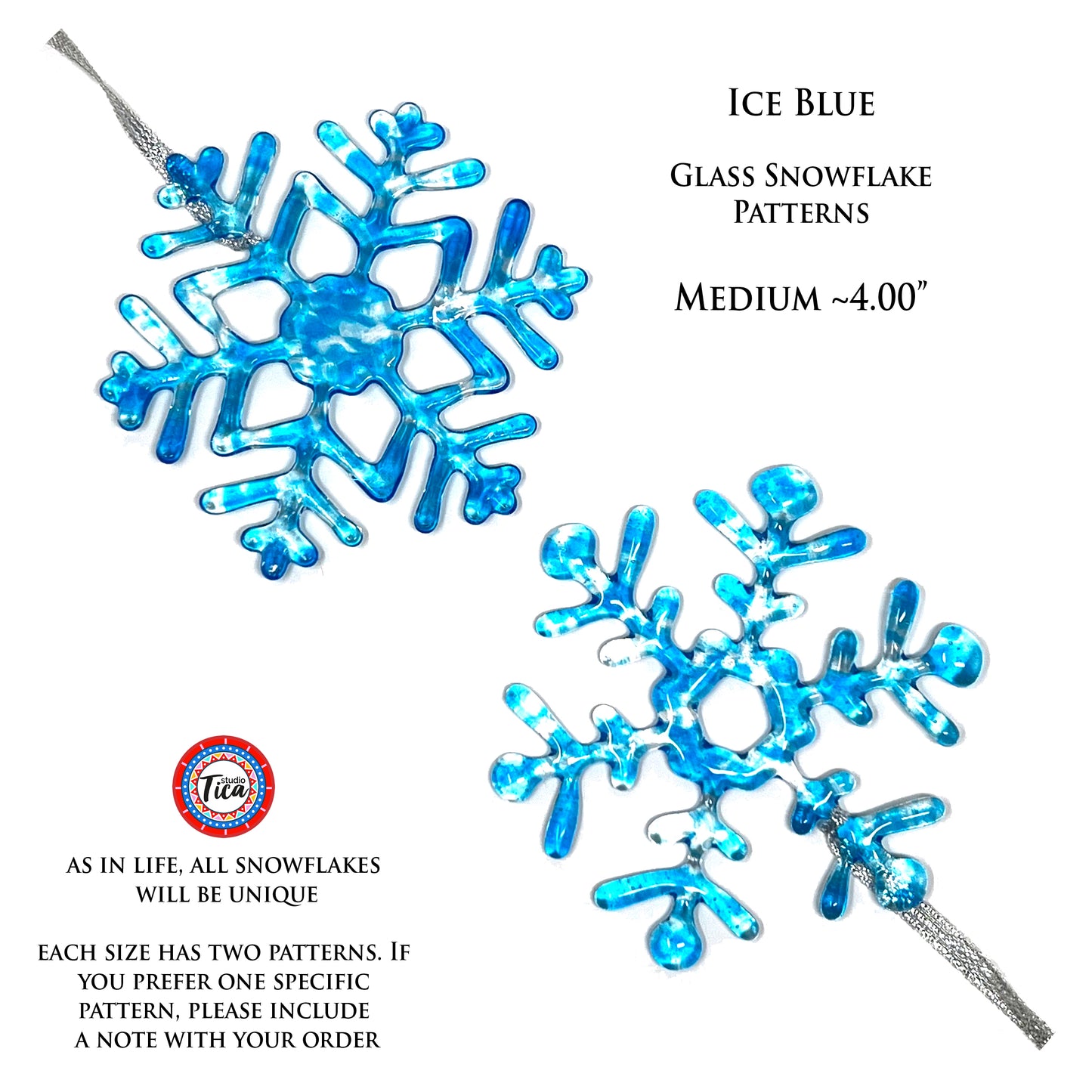 studioTica® Glass Snowflake - Ice Blue