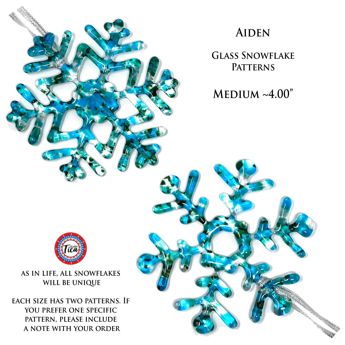 studioTica® Glass Snowflake - Aiden