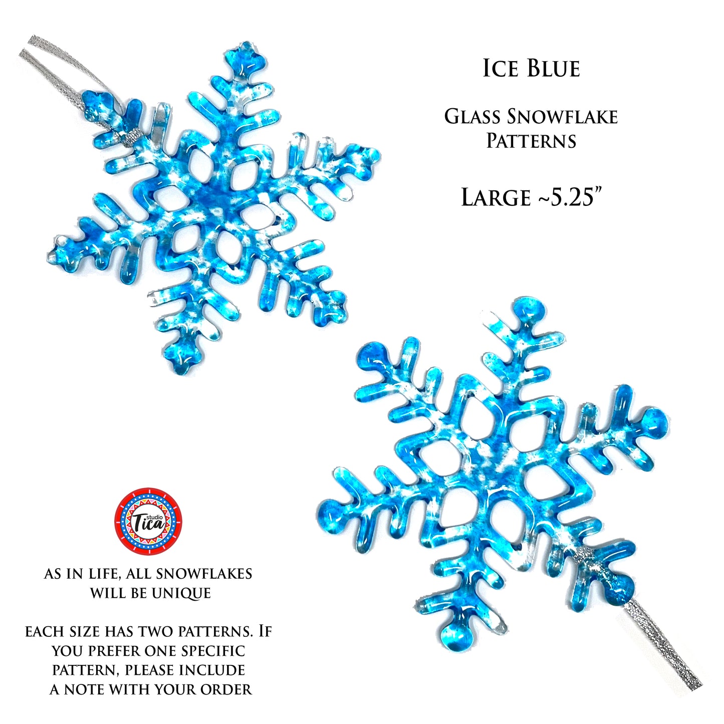 studioTica® Glass Snowflake - Ice Blue