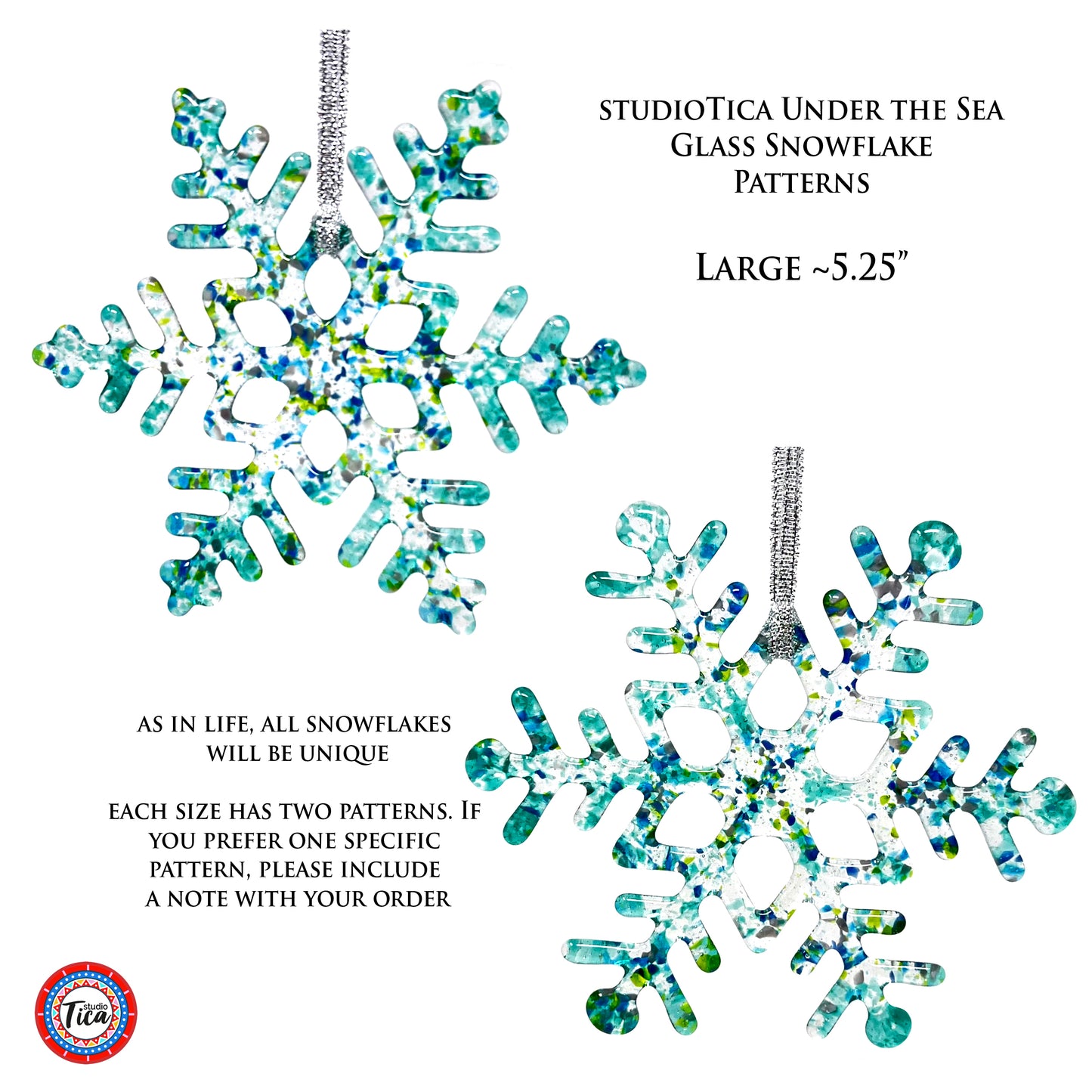 Handmade Glass Snowflake - Under the Sea - by studioTica