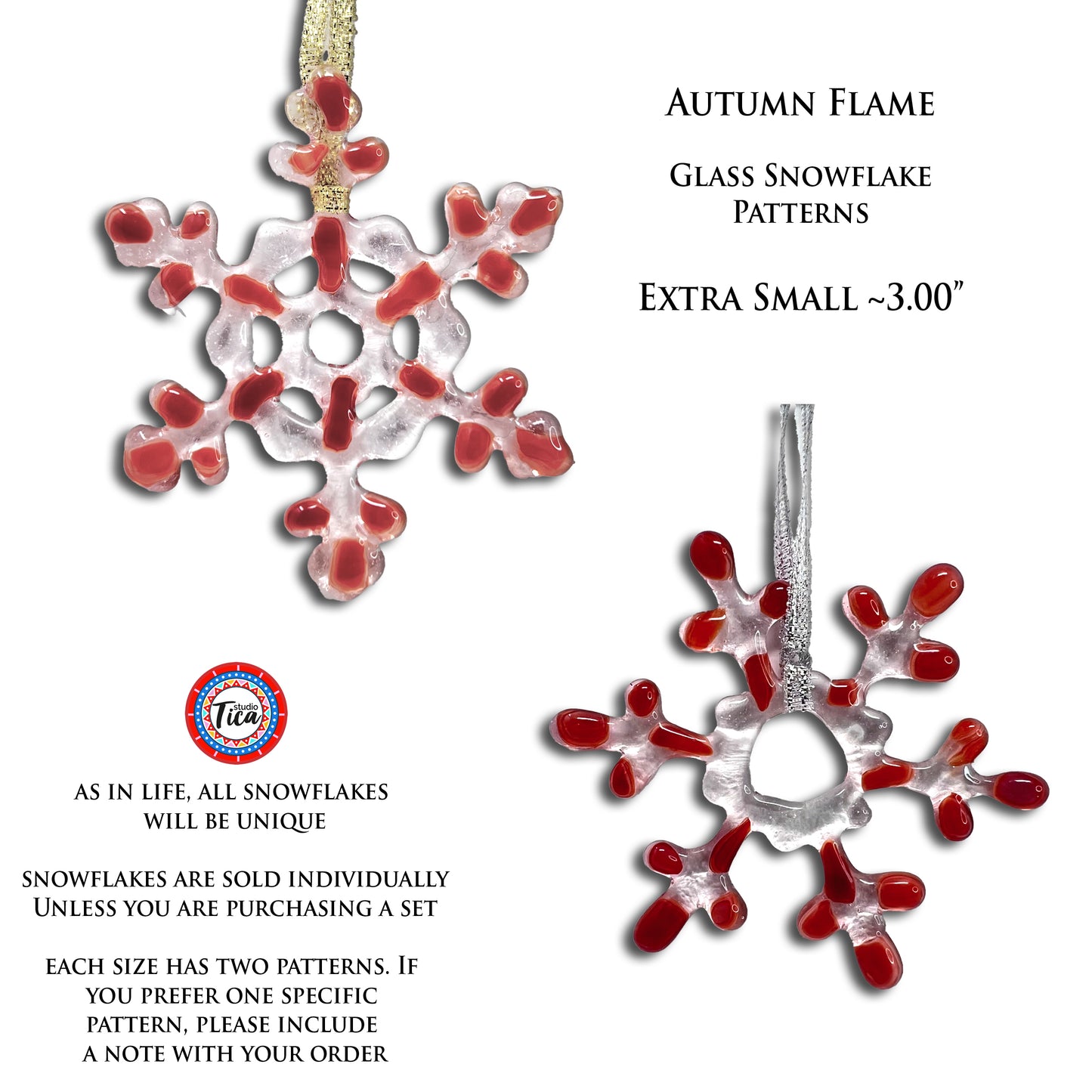 studioTica® Glass Snowflake - Flame