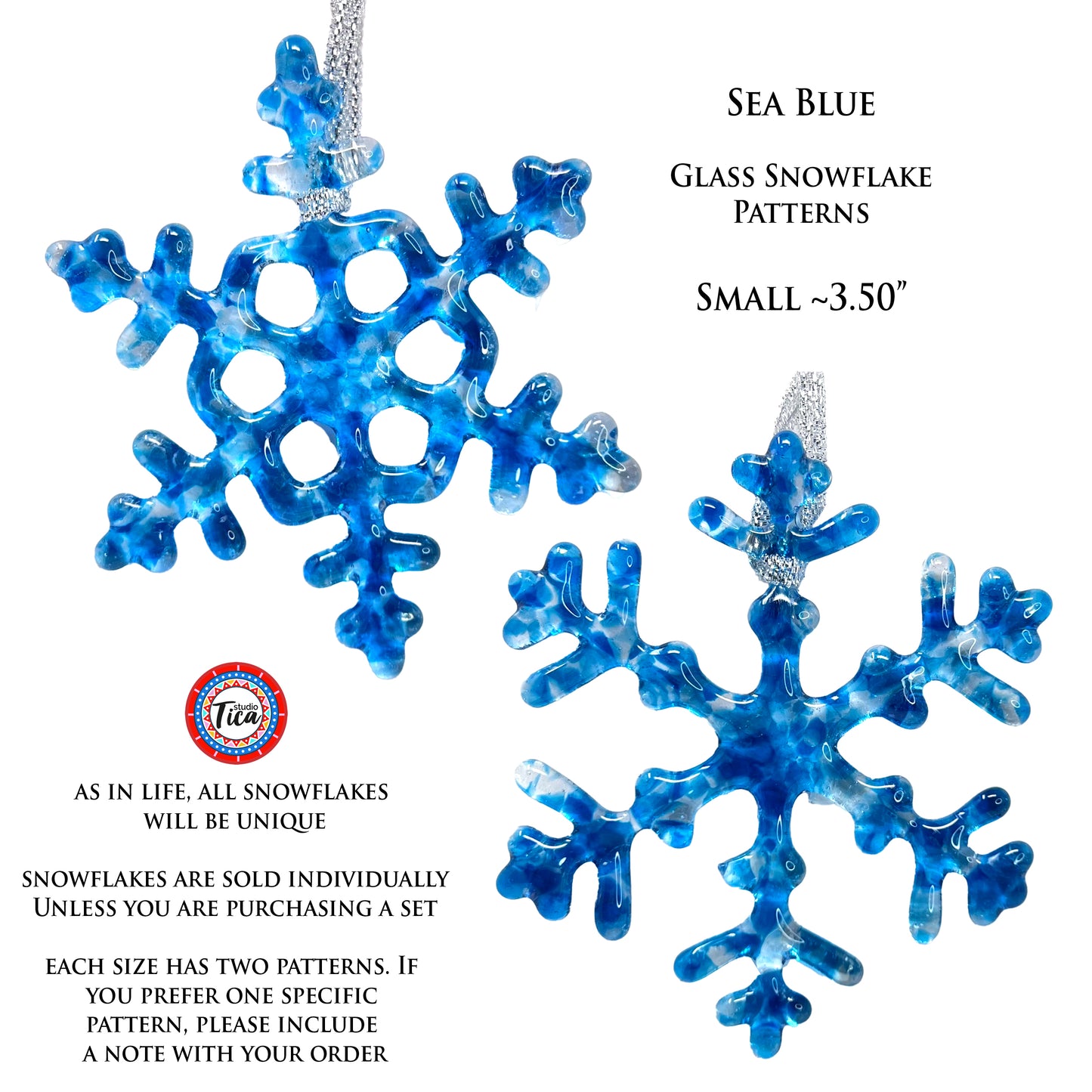 studioTica® Glass Snowflake - Sea Blue