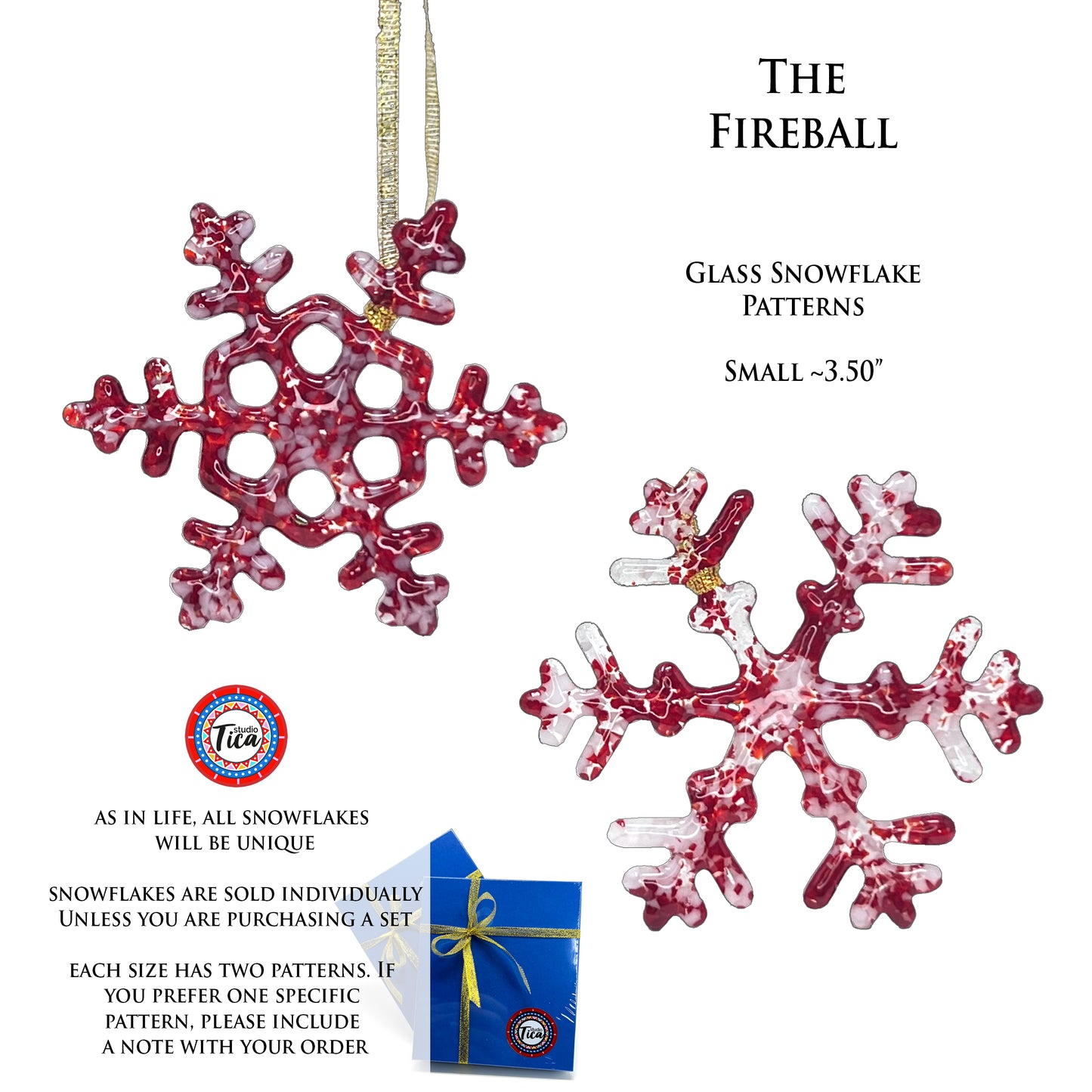 studioTica® Glass Snowflake - Fireball