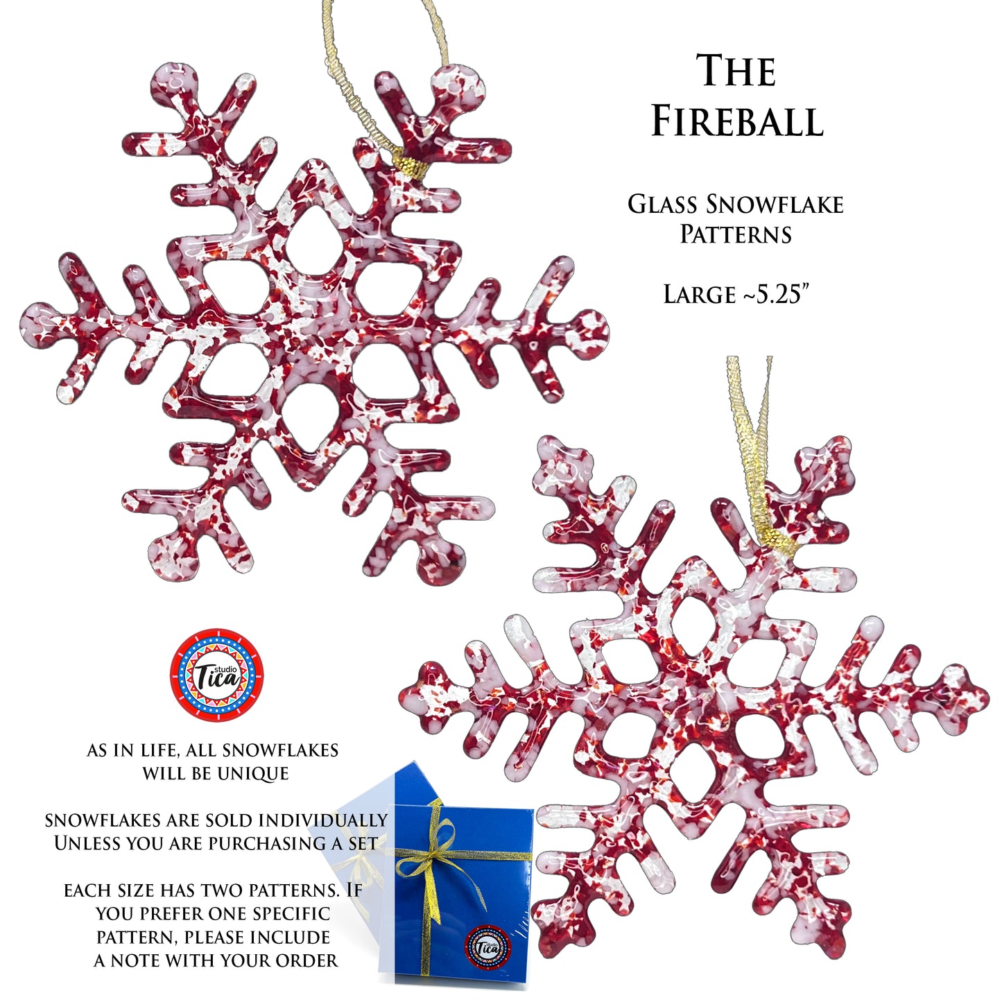 studioTica® Glass Snowflake - Fireball