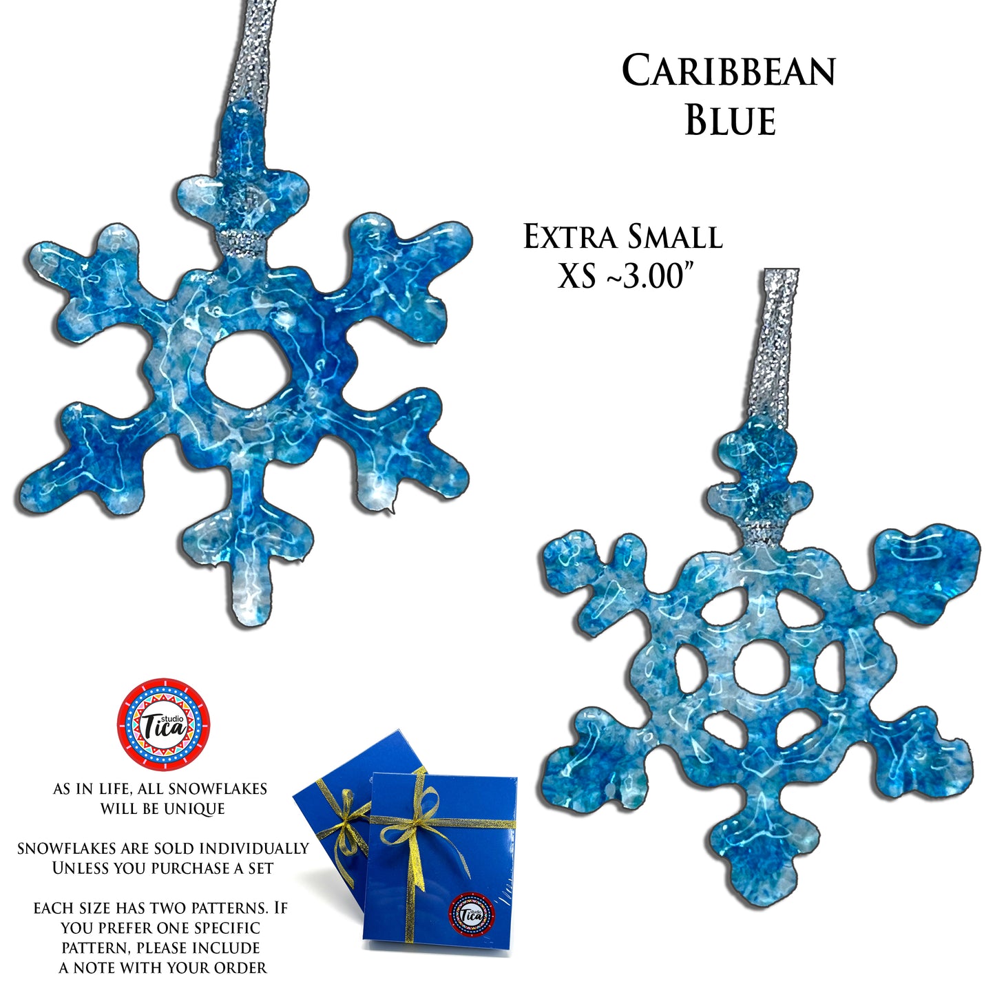 studioTica® Glass Snowflake - Caribbean Blue