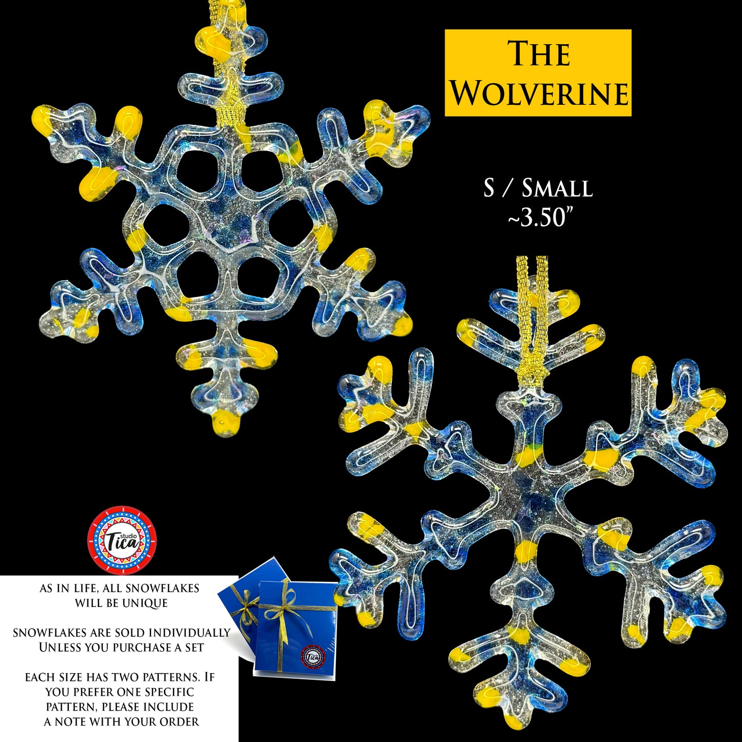 Handmade Glass Snowflake - The Wolverine - by studioTica