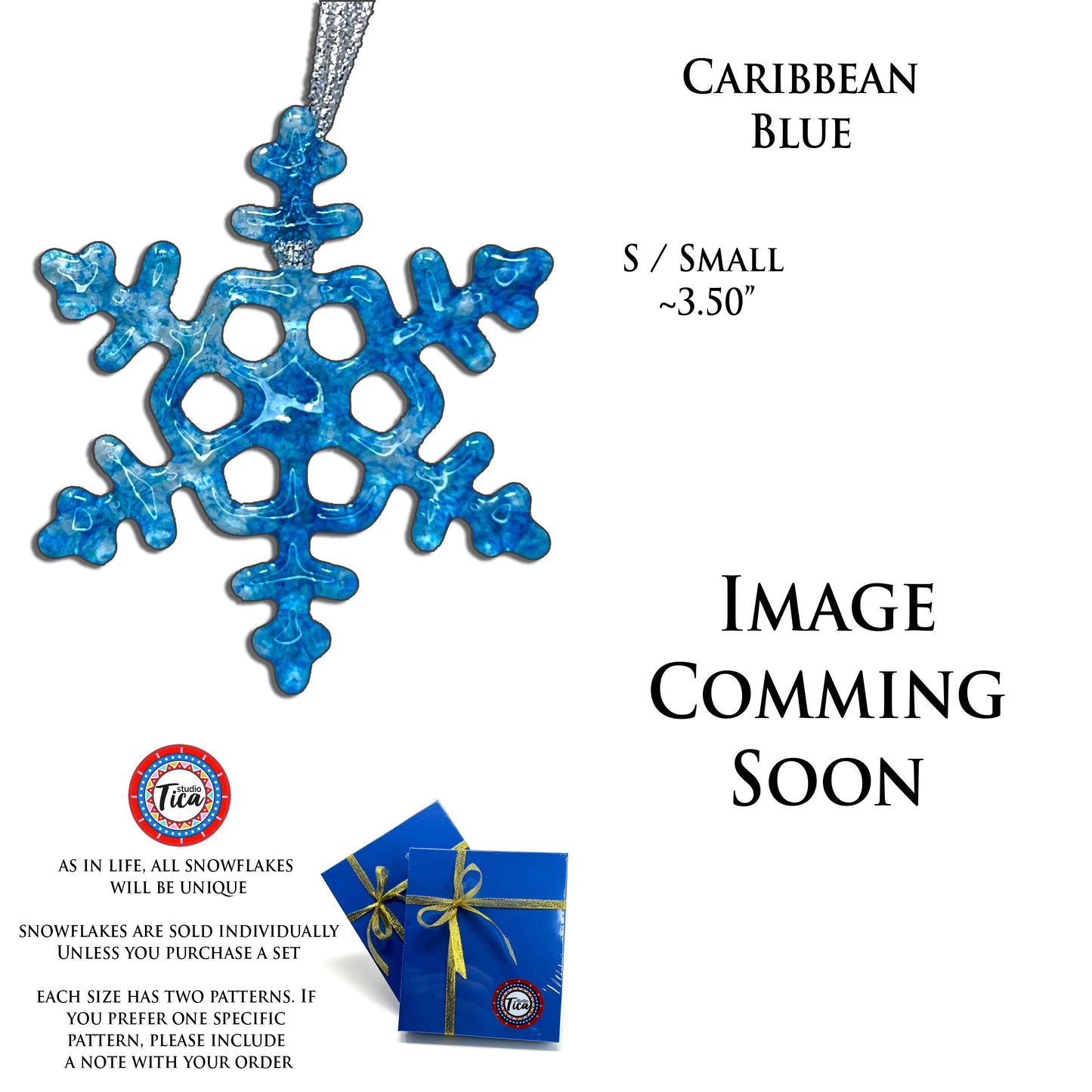 studioTica® Glass Snowflake - Caribbean Blue