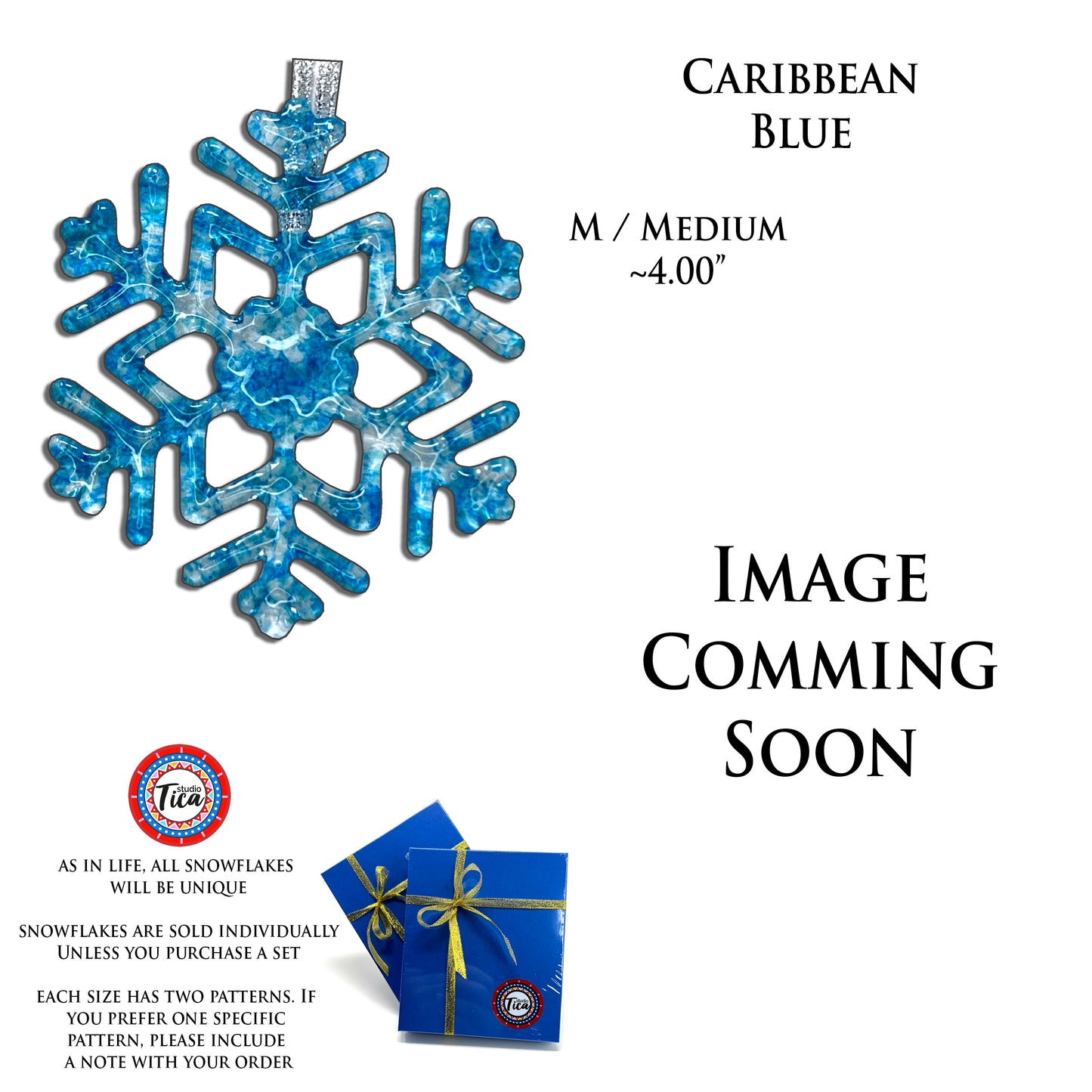 studioTica® Glass Snowflake - Caribbean Blue