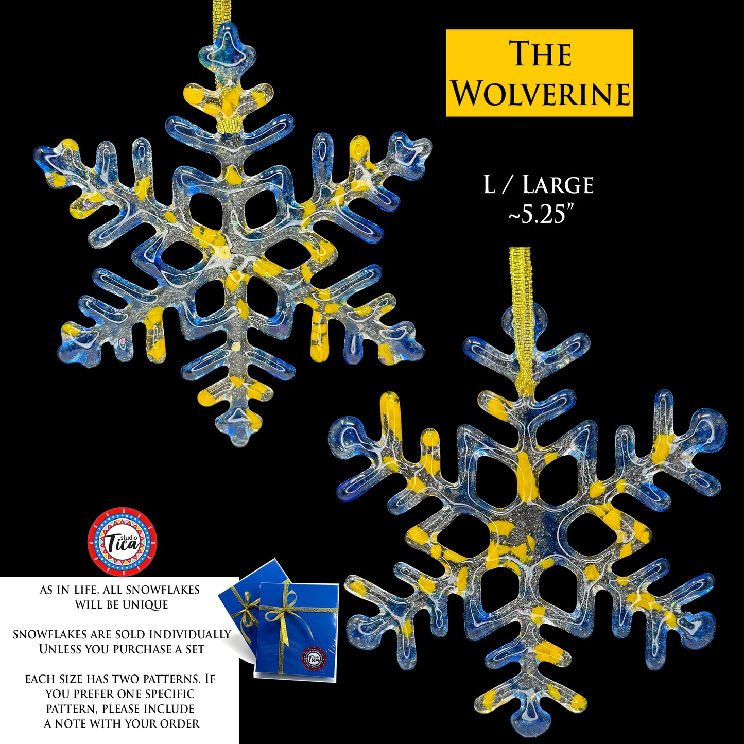 Handmade Glass Snowflake - The Wolverine - by studioTica