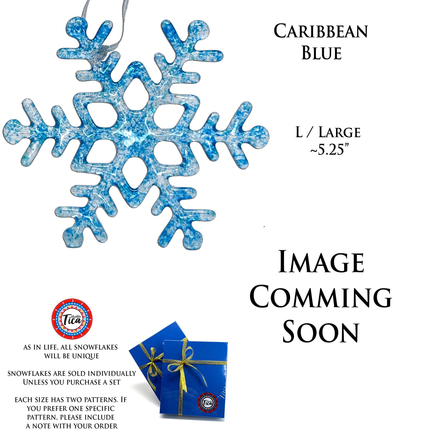 studioTica® Glass Snowflake - Caribbean Blue