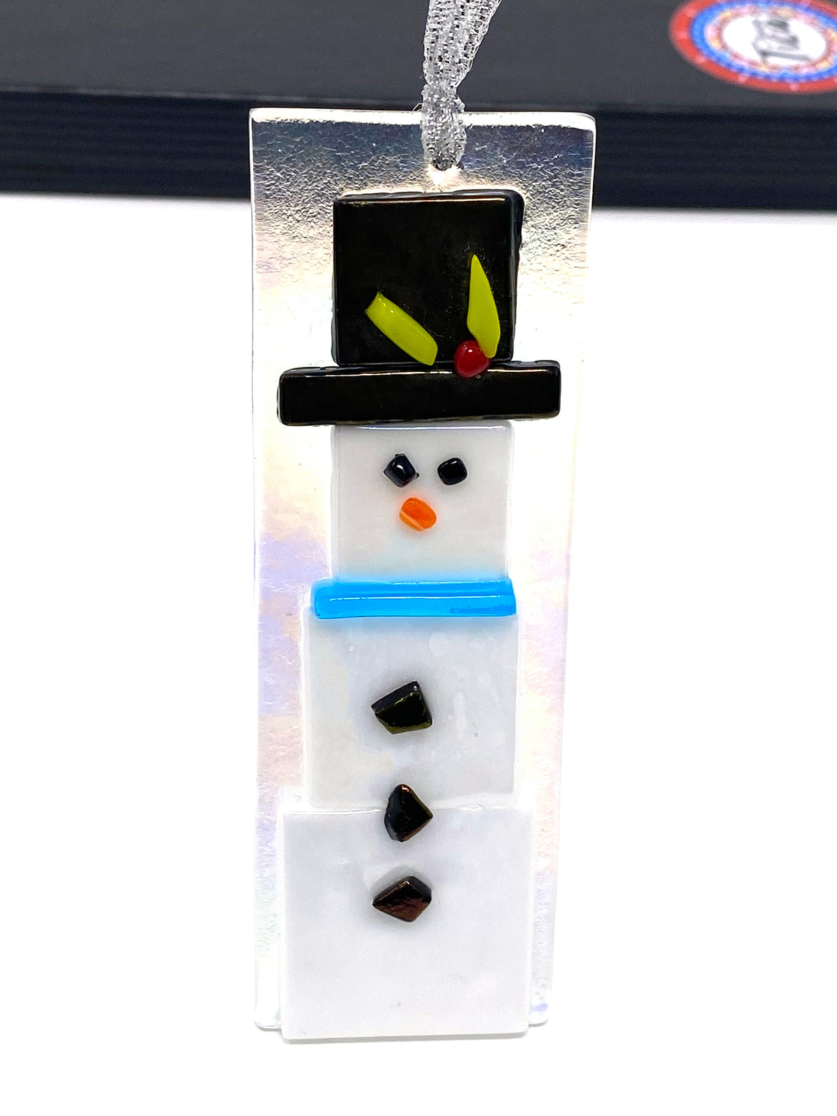 Handmade Glass Ornament - Frosty the Snowman