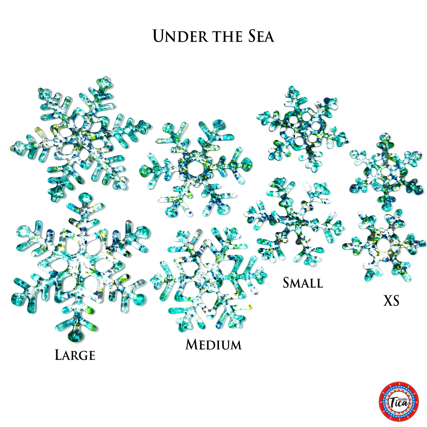 Handmade Glass Snowflake - Under the Sea - by studioTica