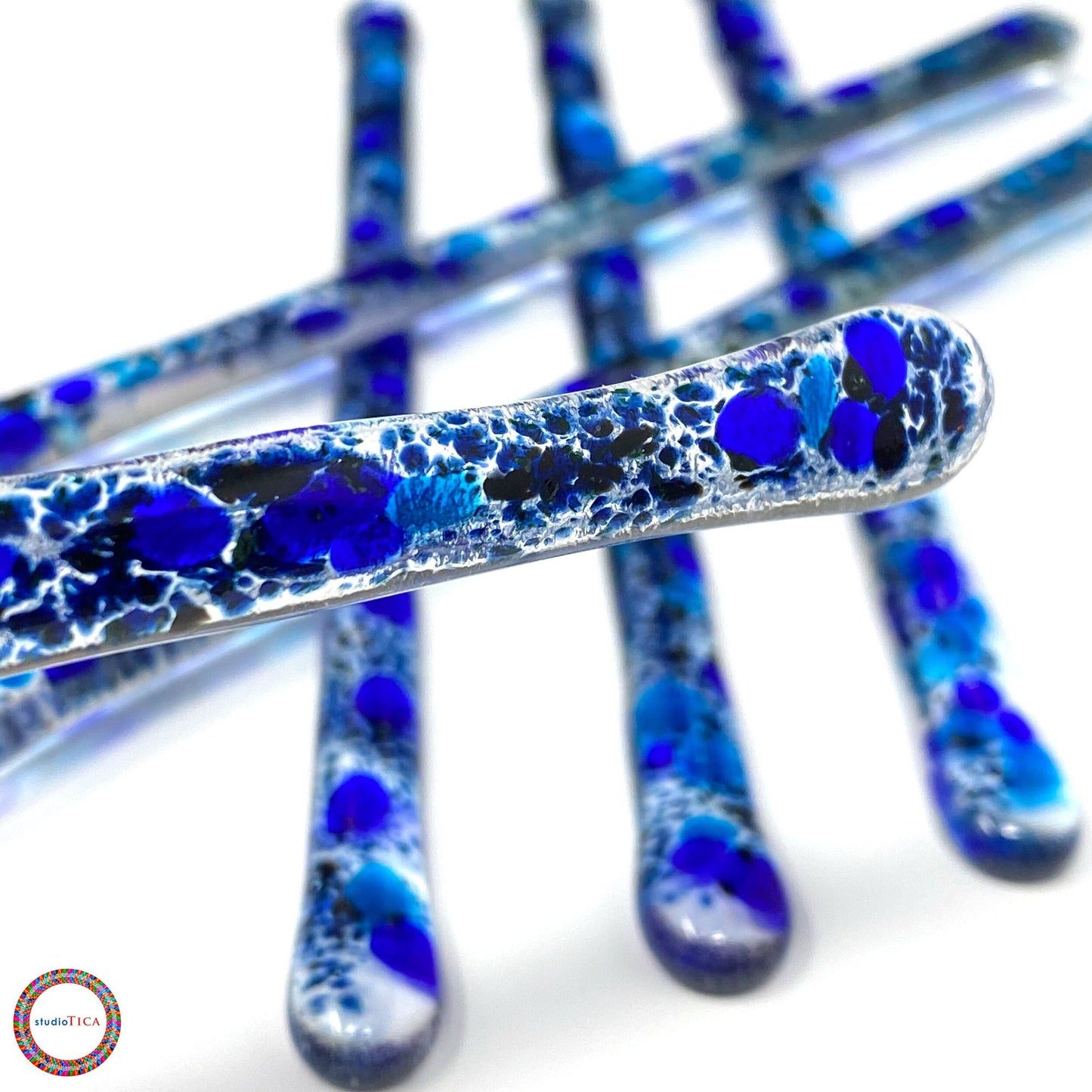 studioTica® Glass Swizzle Sticks - Midnight Blue