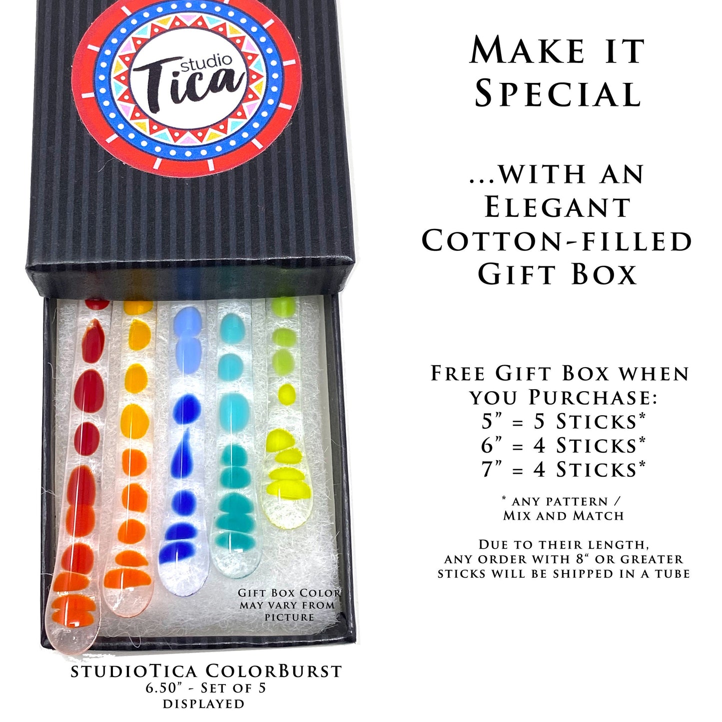 studioTica® Glass Swizzle Sticks - Midnight Blue